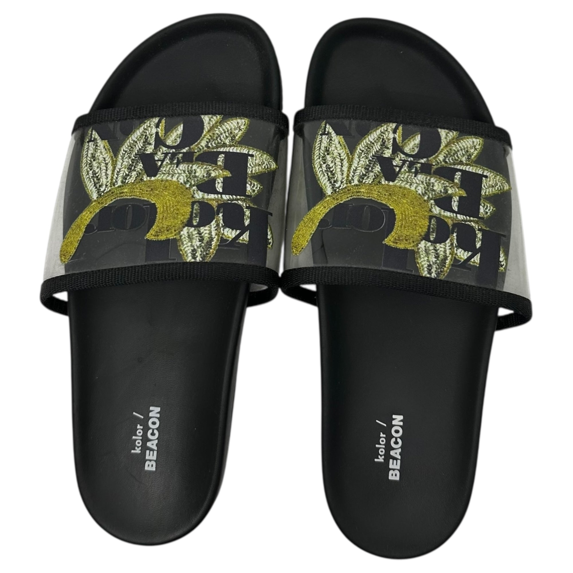 kolor BEACON(カラービーコン) 22SS Logo Slide Sandals ロゴ スライド サンダル 22SBMA01531 25cm ブラック