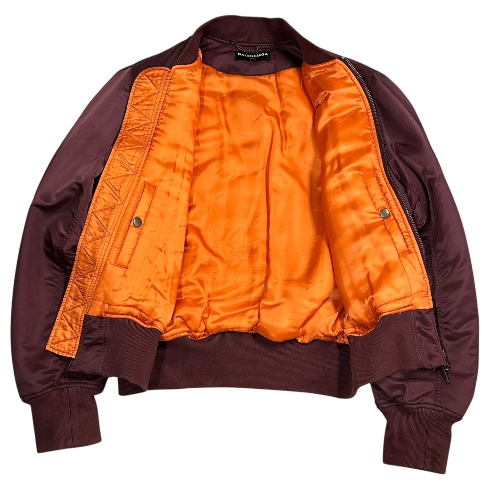 BALENCIAGA(バレンシアガ) 17AW Nylon Cotton Bomber Flight Jacket ナイロン 中綿 ボンバー フライト ジャケット 486235 TWD13 48(M程度) ワインレッド