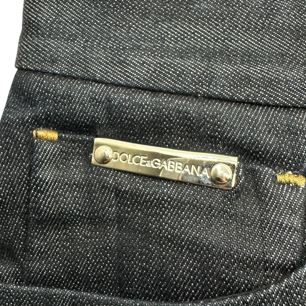 DOLCE&GABBANA(ドルチェ&ガッバーナドルガバ) Back Plate Denim Mini Skirt バックプレート デニム ミニ スカート F4B41D/G8473 38(M) インディゴ