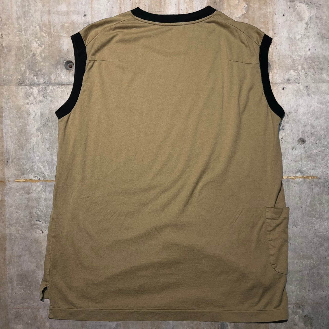 SUNSEA(サンシー) 18SSバイカラーノースリーブTシャツ 18S05 3(Lサイズ程度) ベージュ