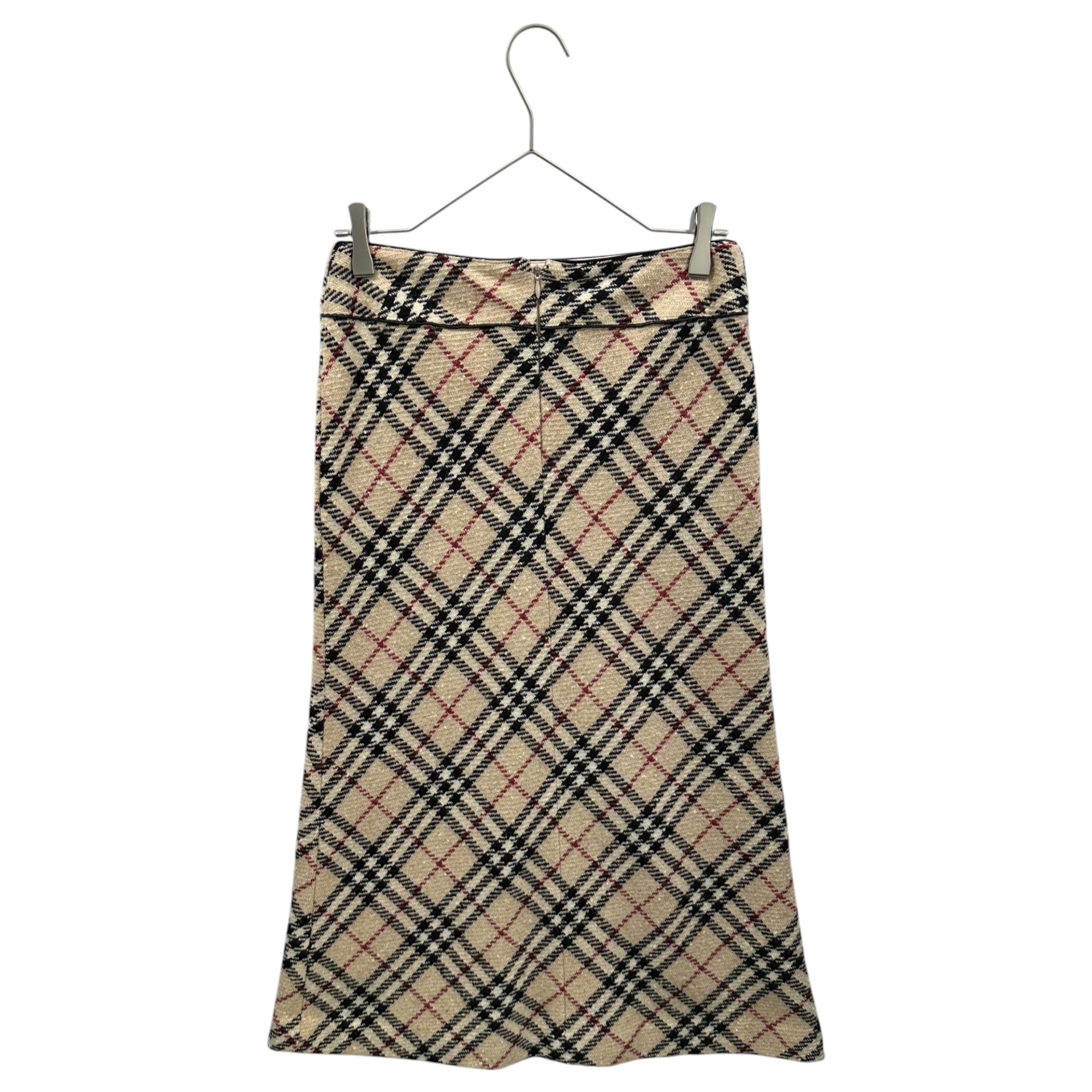 BURBERRY LONDON(バーバリーロンドン) Old Nova Check Wool Long Skirt オールド ノヴァ チェック ウール ロング スカート FX036-090 38(M) ベージュ×ブラック×レッド