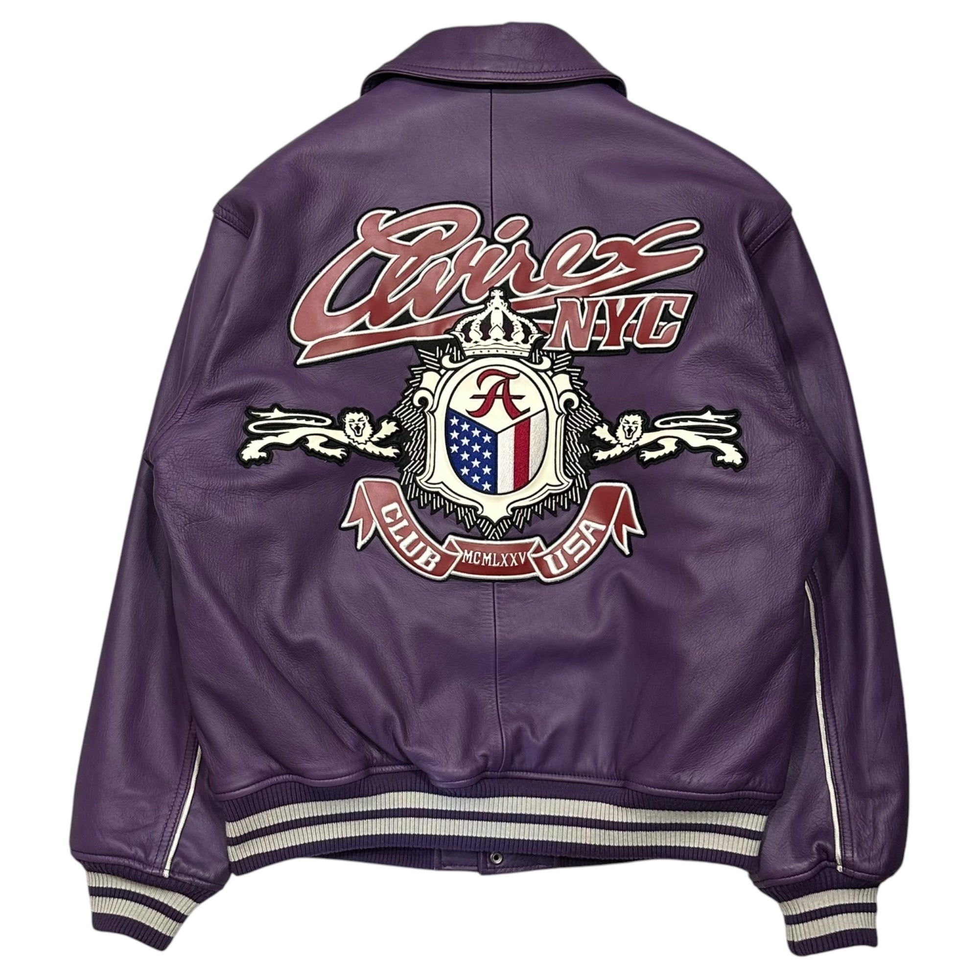AVIREX(アヴィレックス) VARSITY JACKET CROWN LOGO ヴァーシティ ジャケット クラウン ロゴ 783-3250078 M パープル