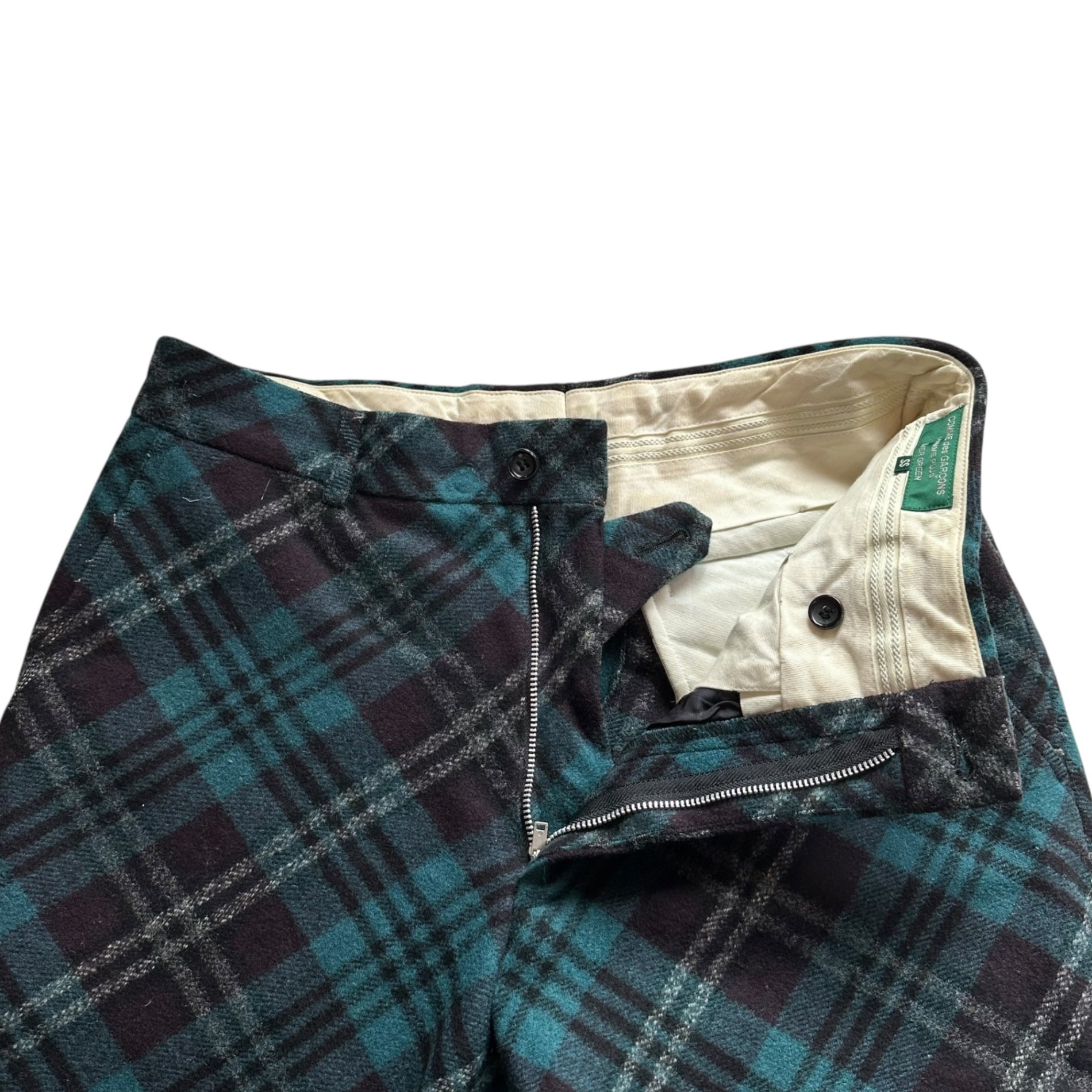 COMME des GARCONS HOMME PLUS EVER GREEN(コムデギャルソンオムプリュスエバーグリーン) 06AW Tartan check wool pants タータン チェック ウール パンツ PR-P213 SS ブルー×ブラック 1998年AW復刻