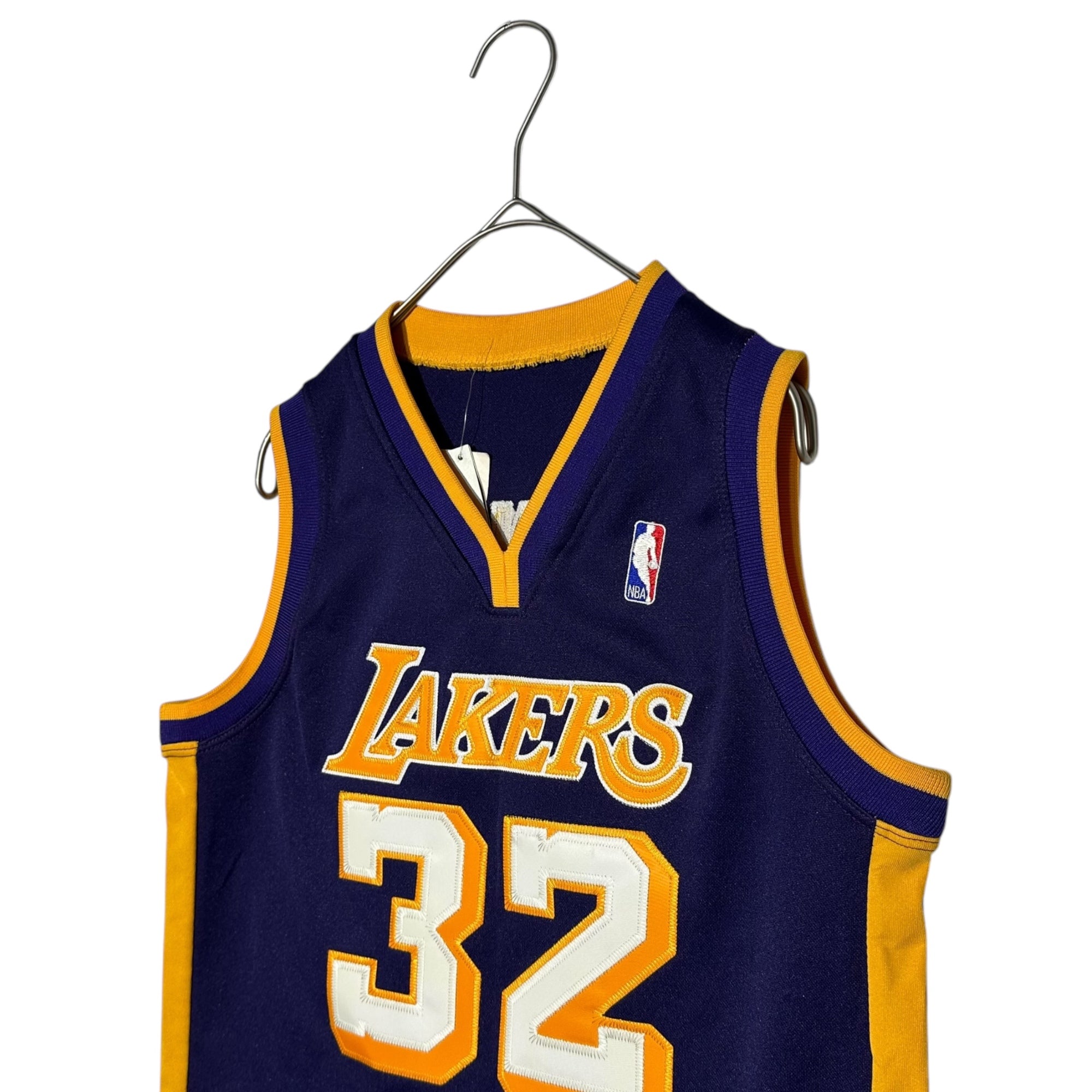 MITCHELL & NESS(ミッチェルアンドネス) "LAKERS 32 Magic Johnson" GAME SHIRT レイカーズ マジック ジョンソン ゲーム シャツ M パープル×イエロー USA製 NBA ユニフォーム タンクトップ
