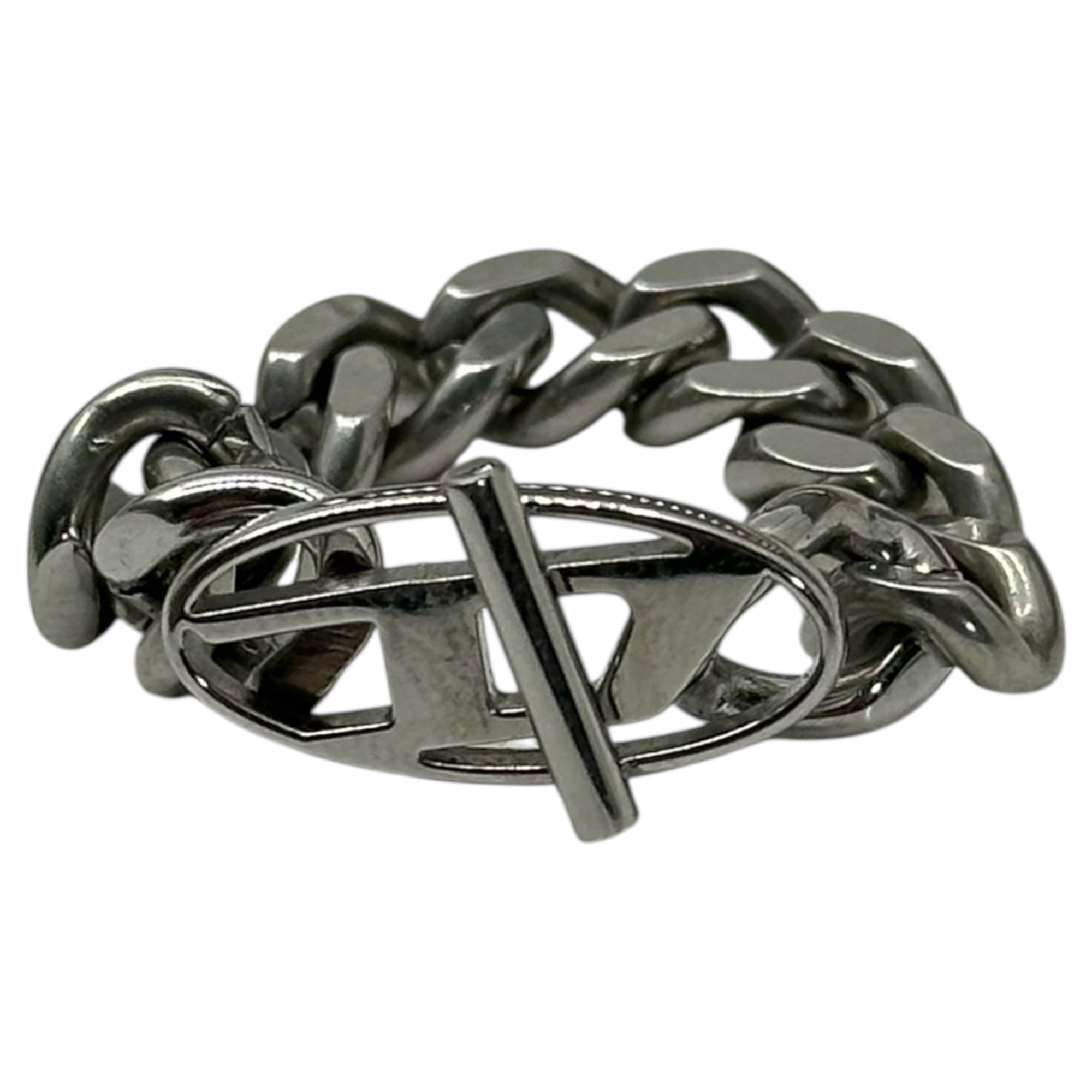 DIESEL(ディーゼル) STAINLESS STEEL PRECIOUS RING ロゴ チェーン リング 19.5号 シルバー