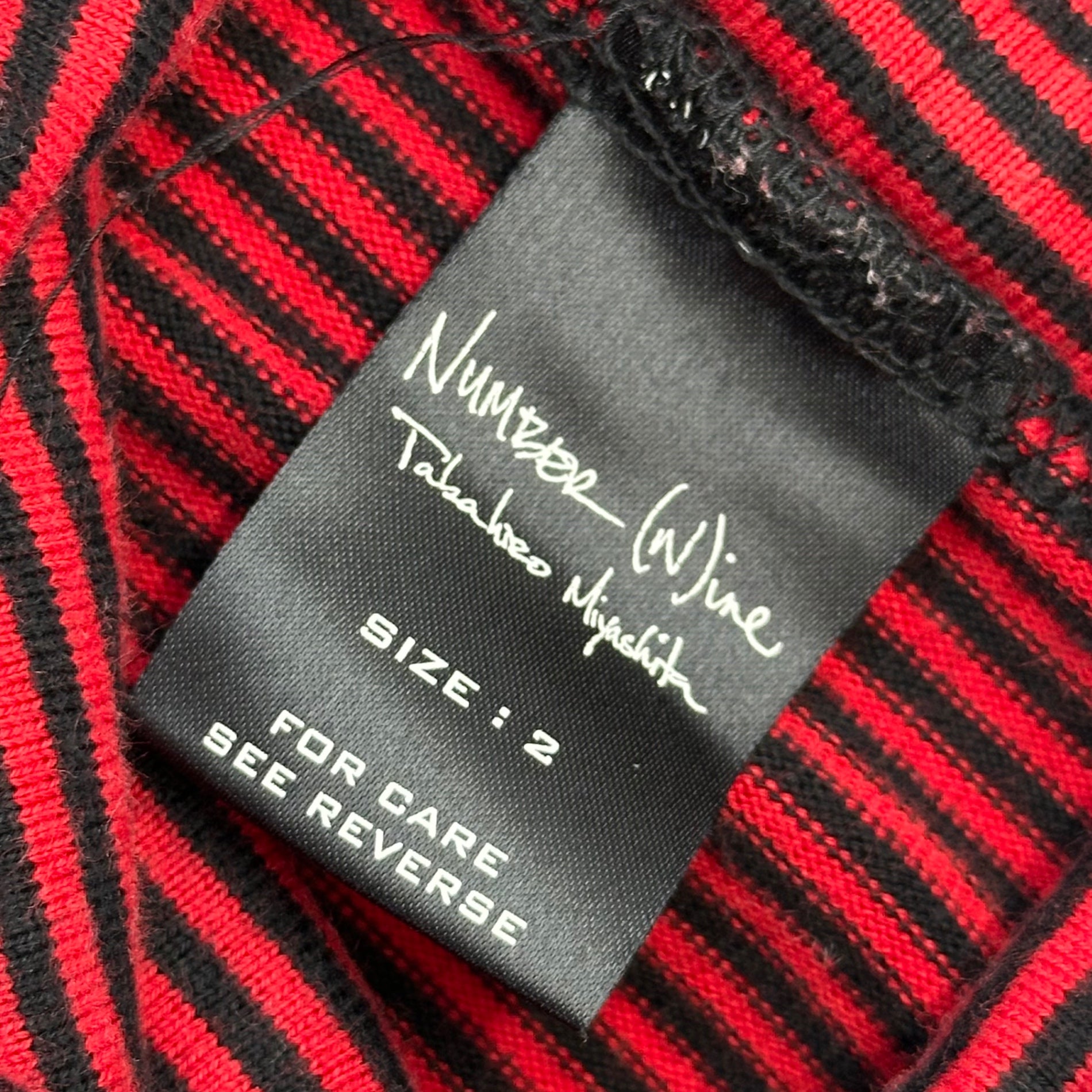 NUMBER (N)INE(ナンバーナイン) 2005AW ”THE HIGH STREETS” Turtleneck Striped L/S T-Shirt ハイストリート期 タートルネック ボーダー 長袖 カットソー 2(S) レッド×ブラック ハイスト期 宮下貴裕