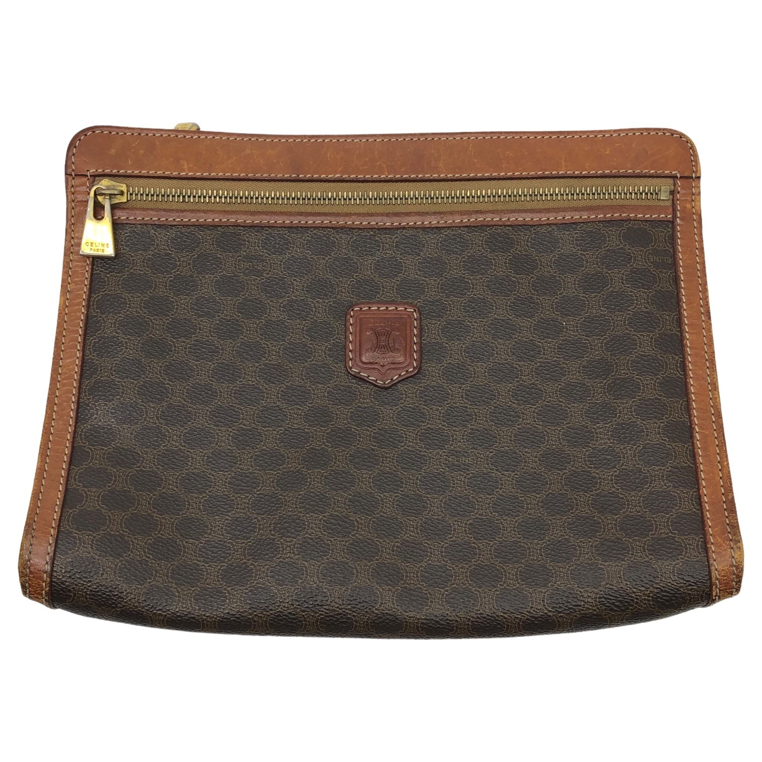 CELINE(セリーヌ) old macadam second bag オールド マカダム セカンド バッグ ブラウン OLD ヴィンテージ セカンド ポーチ