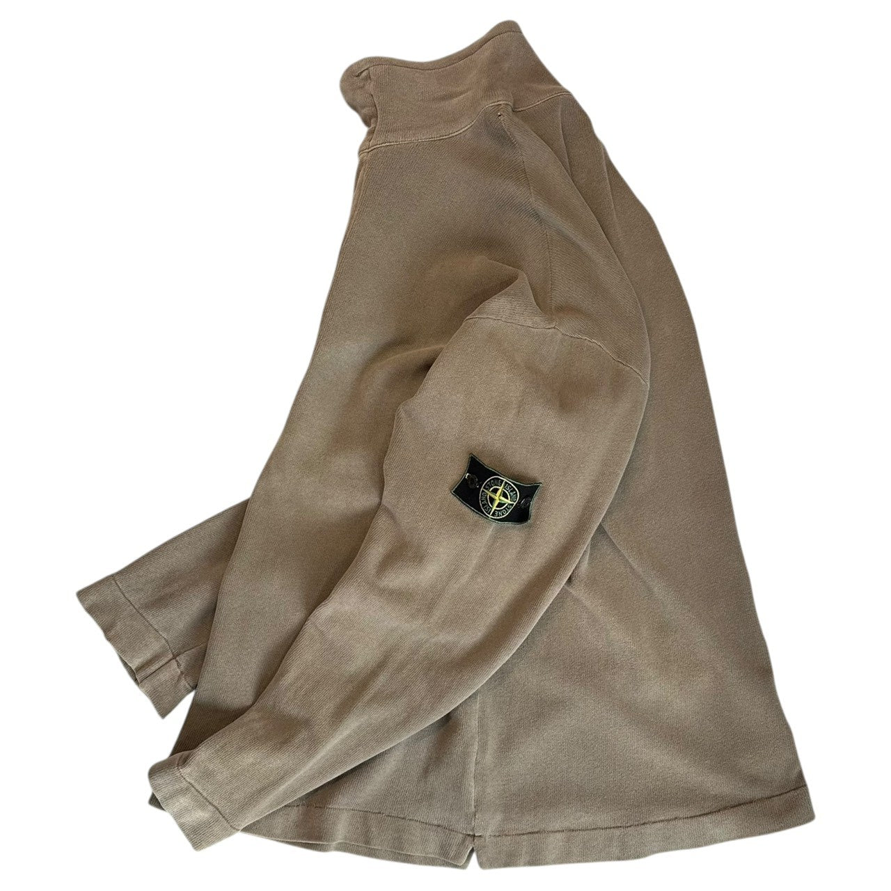 STONE ISLAND(ストーンアイランド) 98AW Half-Zip & Button Sweatshirt Pullover Shirt ハーフジップ&ボタン スウェット プルオーバー シャツ 29156E43 L ベージュ 90's 90年代 アーカイブ