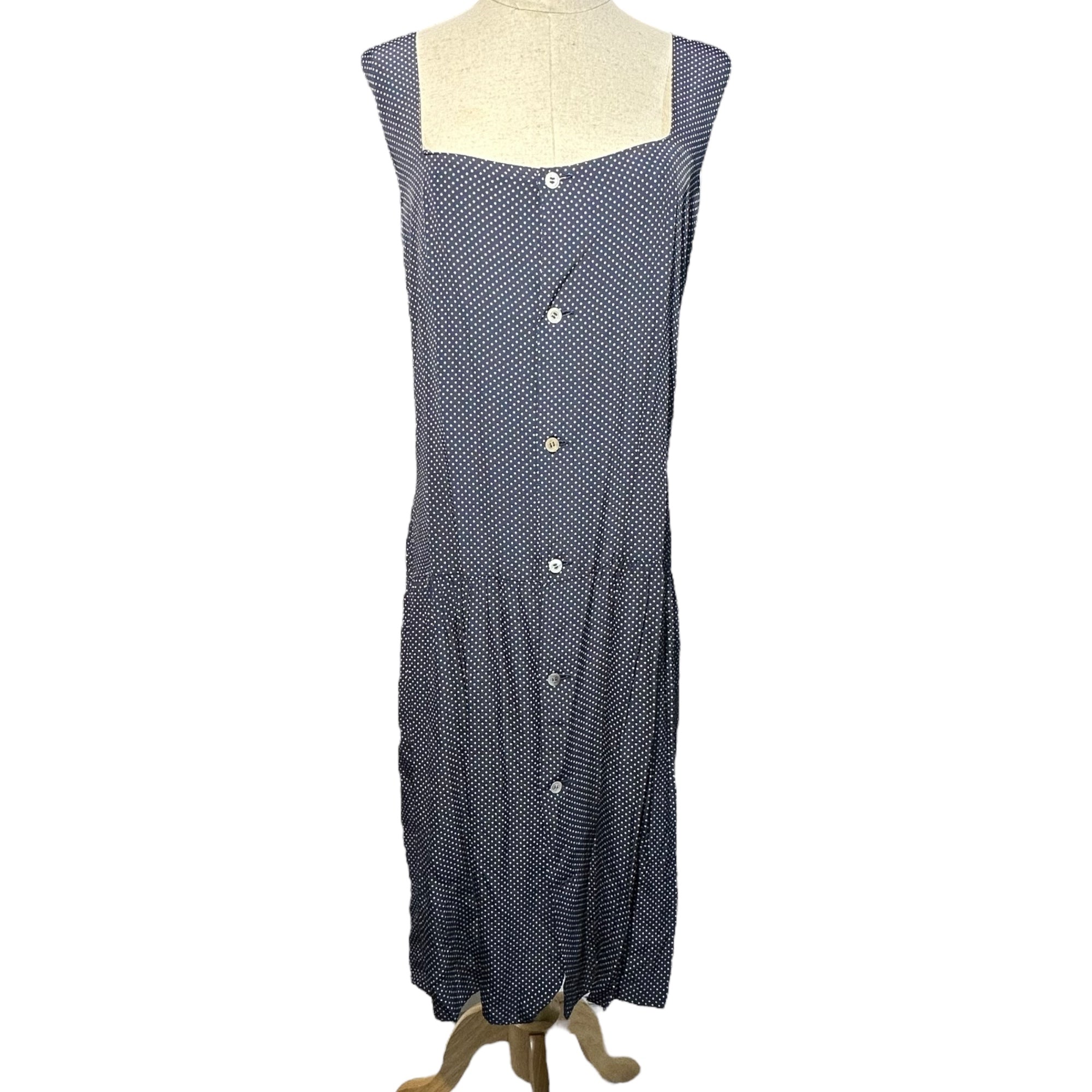 COMME des GARCONS(コムデギャルソン) 70~80's Vintage Dot Print Sleeveless Dress 70~80年代 ヴィンテージ ドットプリント ノースリーブ ワンピース AD表記無 FREE ネイビー 川久保玲 本人期