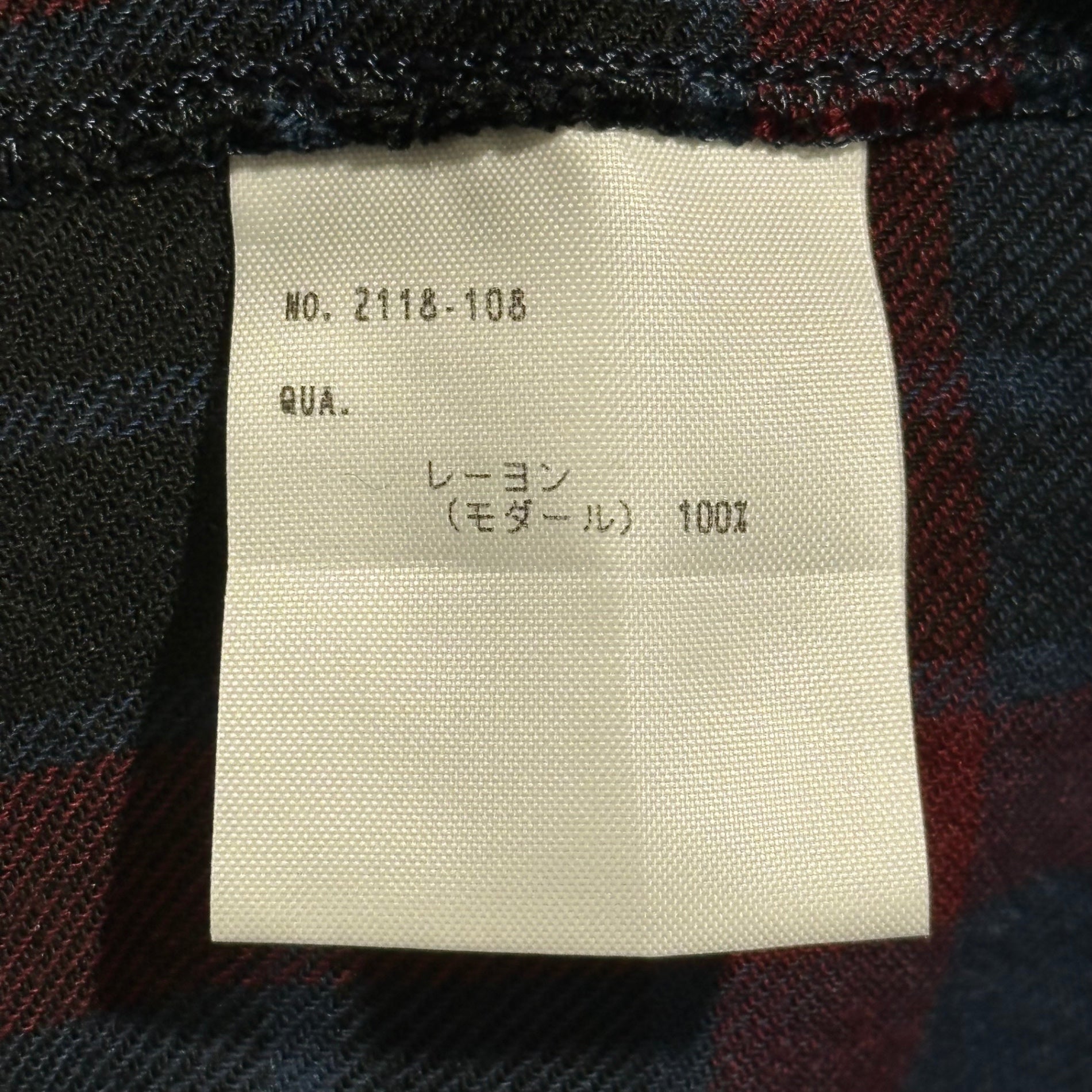 LAD MUSICIAN(ラッドミュージシャン) MODAL PUNK CHECK PLANE BIG SHIRTS モーダルパンク チェック オーバーサイズ シャツ 2118-108 42 ネイビー×レッド レーヨン