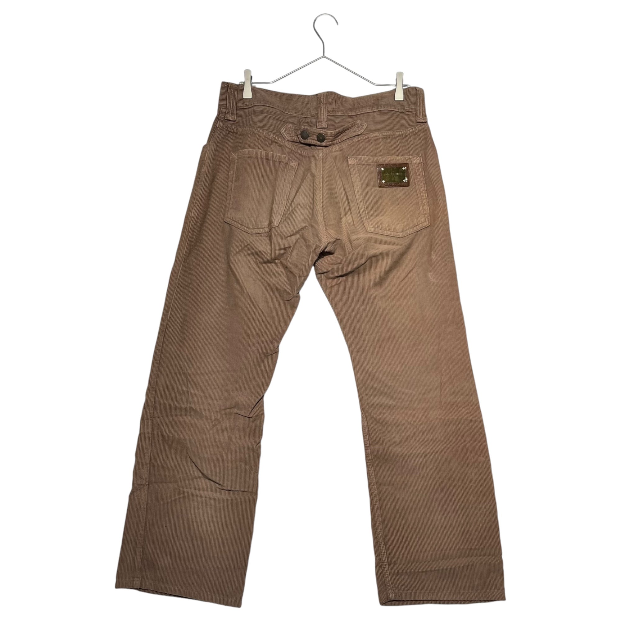DOLCE&GABBANA(ドルチェ&ガッバーナドルガバ) Back plate corduroy pants バックプレート ロゴ コーデュロイ パンツ G3Y4ED G8368 46(M程度) ブラウン