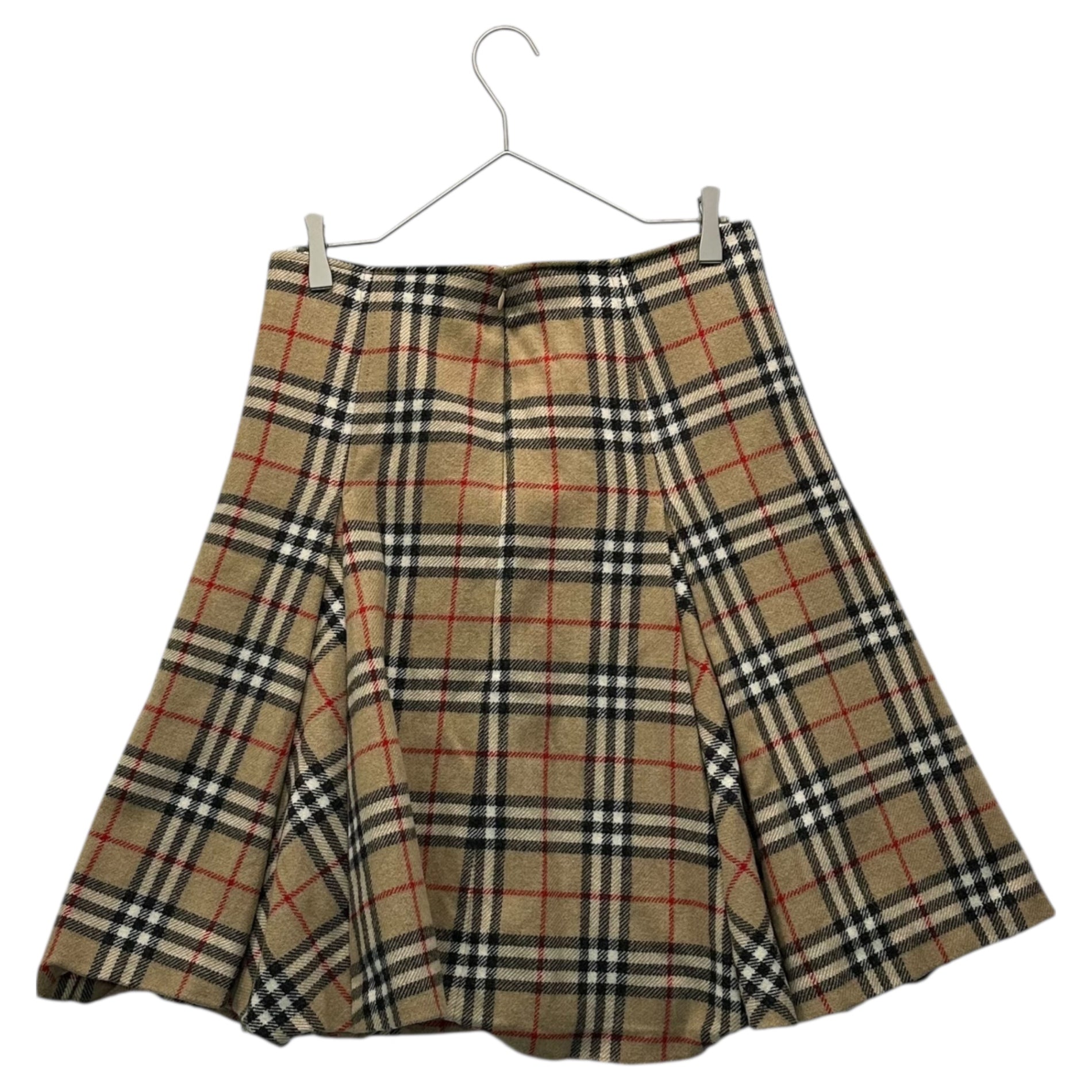 BURBERRY LONDON(バーバリーロンドン) Nova Check Wool Flare Skirt ノバチェック ウール フレア スカート FX187-065-50 44 ベージュ ひざ丈