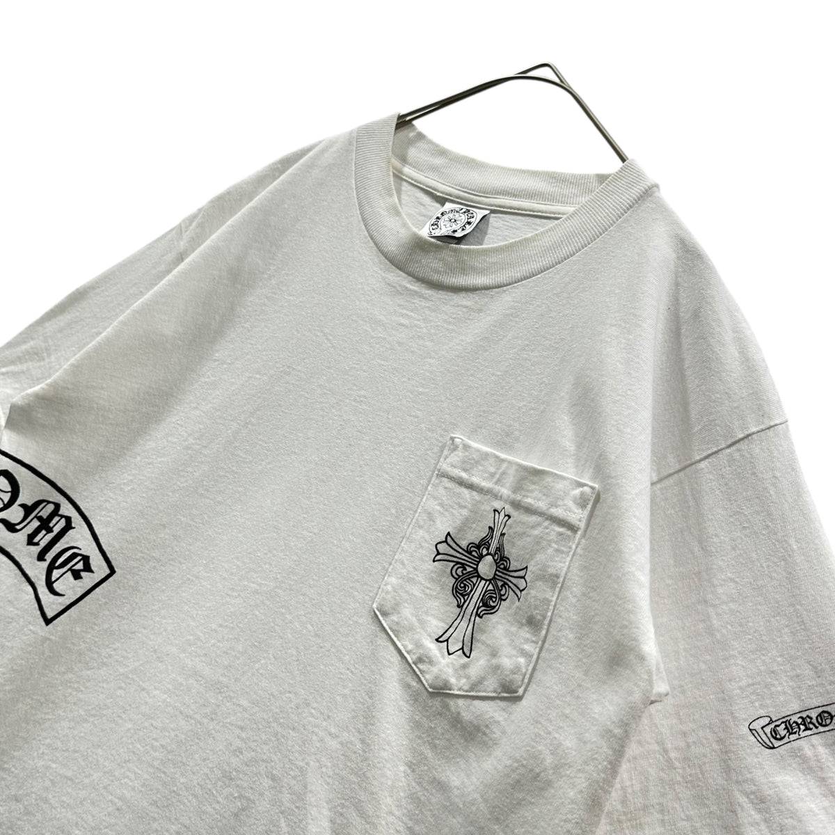 CHROME HEARTS(クロムハーツ) Old T-Bar CH Cross Pocket T-Shirt オールド Tバー CHクロス ポケットTシャツ M ホワイト×ブラック