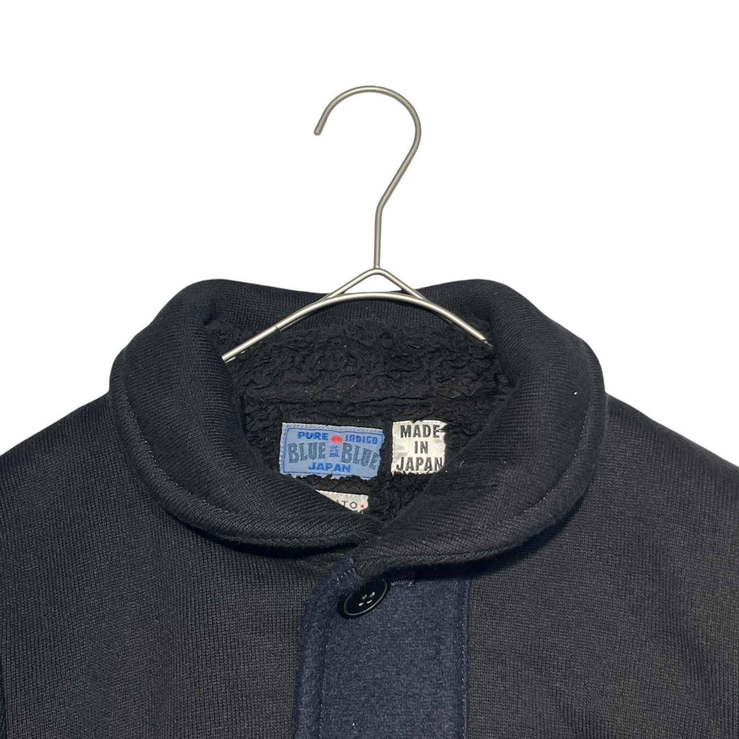 BLUE BLUE(ブルーブルー) 裏フリース ウール 切替 コットン ジャケット 700041-405 1(Sサイズ程度) ネイビー×ブラック ブルゾン