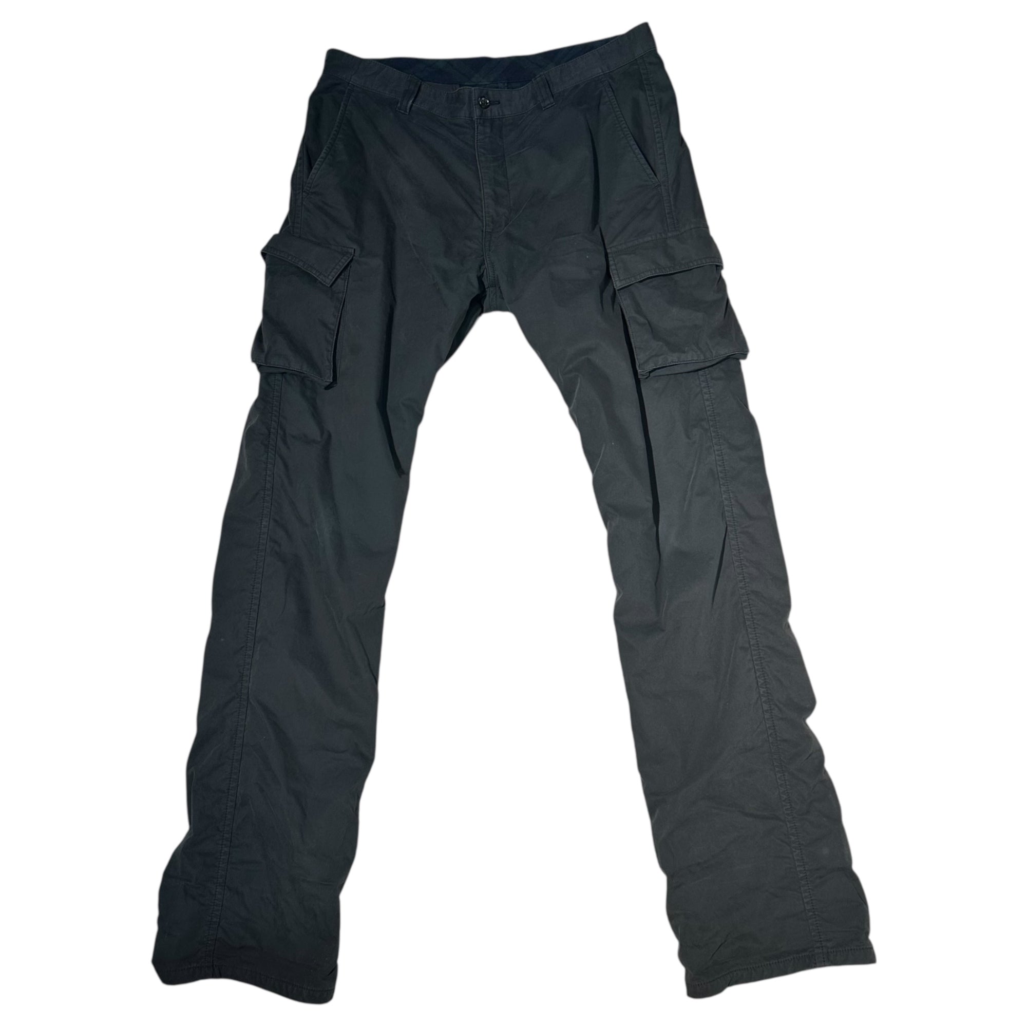 COMME des GARCONS HOMME(コムデギャルソンオム) 10AW Lined cotton cargo pants 裏地チェック コットン カーゴ パンツ HF-P067 M ブラック AD2010