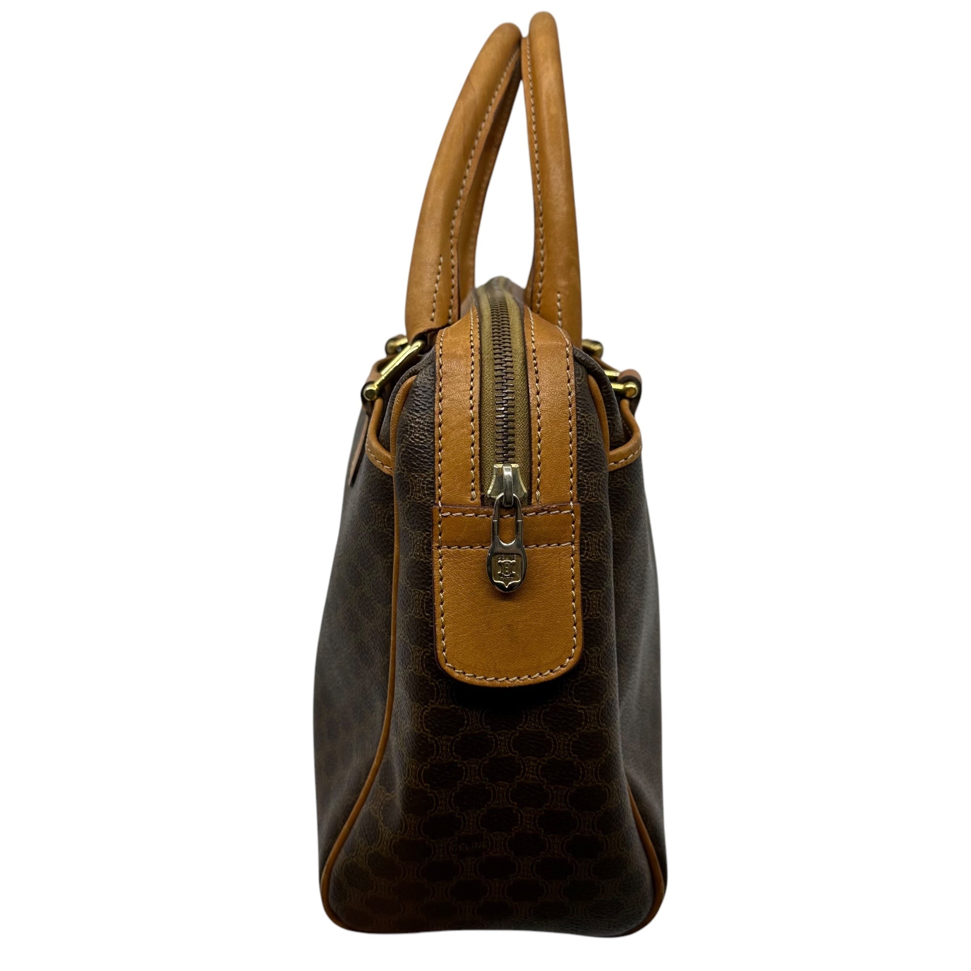 CELINE(セリーヌ) vintage macadam hand bag ヴィンテージ マカダム柄 ハンド バッグ M91 ブラウン OLD ロゴ