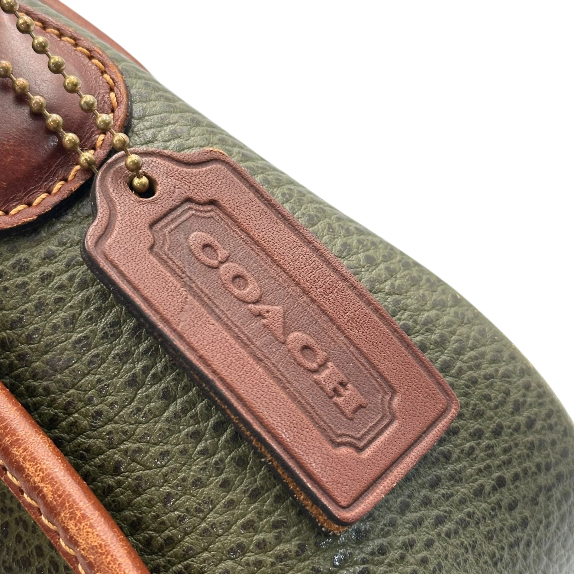 COACH(コーチ) 90's Turnlock Shoulder Leather Flap Bag 90年代 ターンロック ショルダー レザー フラップ バッグ 0521-315 グリーン×ブラウン オールドコーチ OLD COACH シェリダンコレクション ヴィンテージ