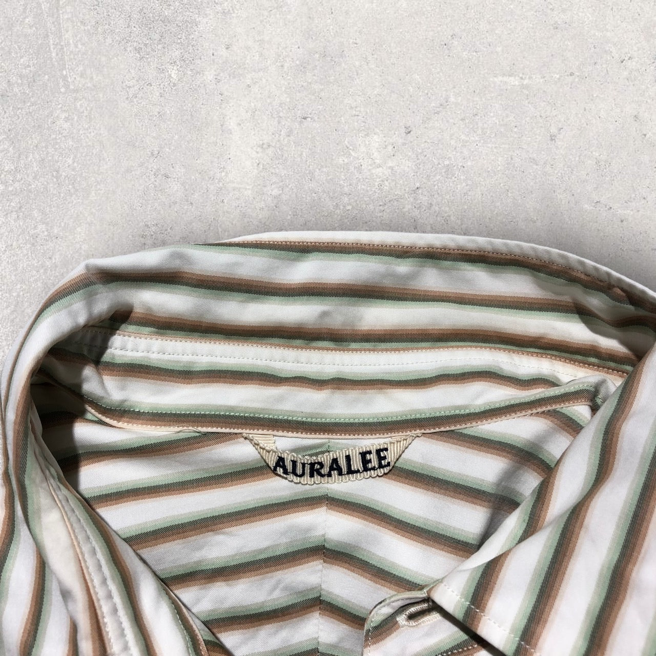 AURALEE(オーラリー) 19SS WAWASHED FINX TWILL STRIPE SHIRTS A9SS01TS 4(Mサイズ程度) ホワイト