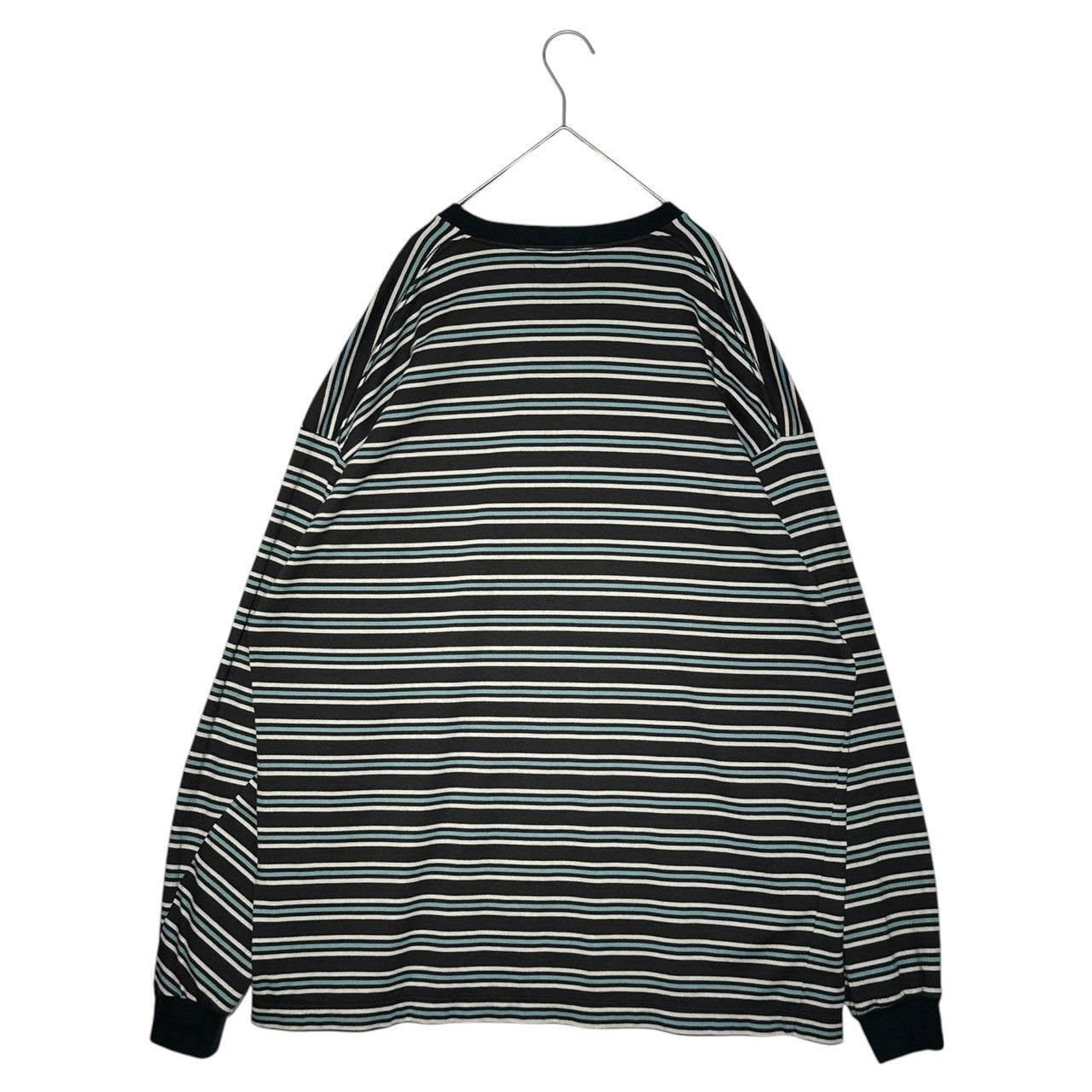 ROTOL(ロトル) 24SS WIDE TWIST LONG SLEEVE TEE BORDER ワイド ツイスト 長袖 Tシャツ ボーダー R24SCHD22NGT 3 ブラック×ブルー