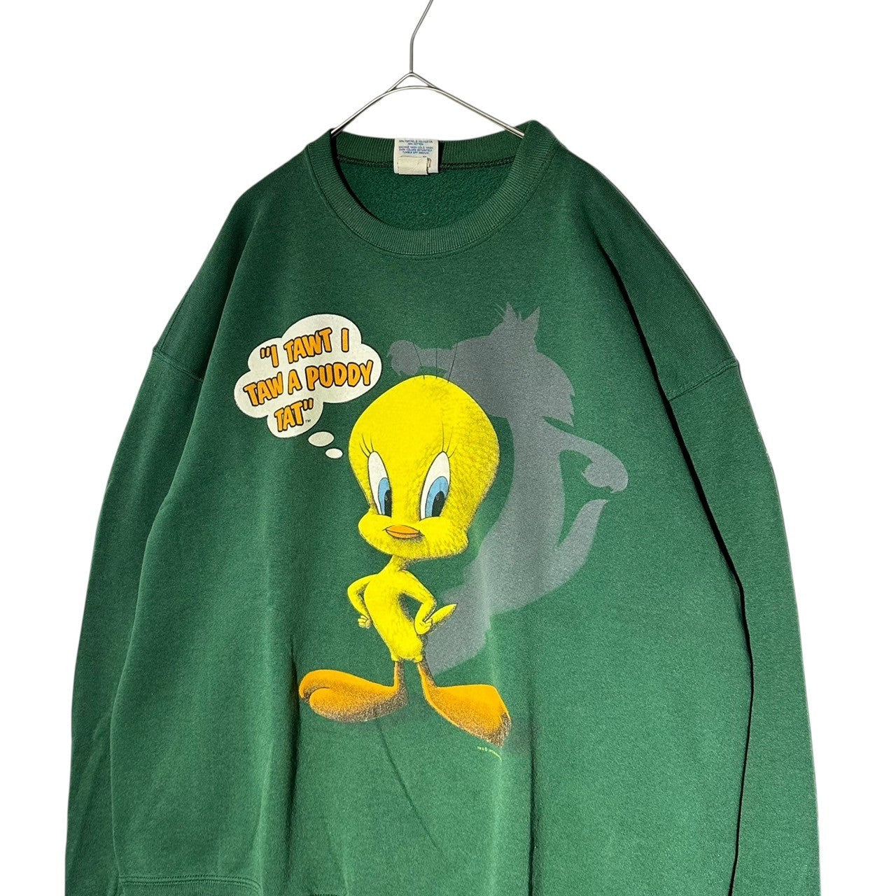 SANTEE(サンティ) 90's USA made ”weety” USA トゥイティー ヴィンテージ スウェット XL グリーン 90年代 TM& ©1993