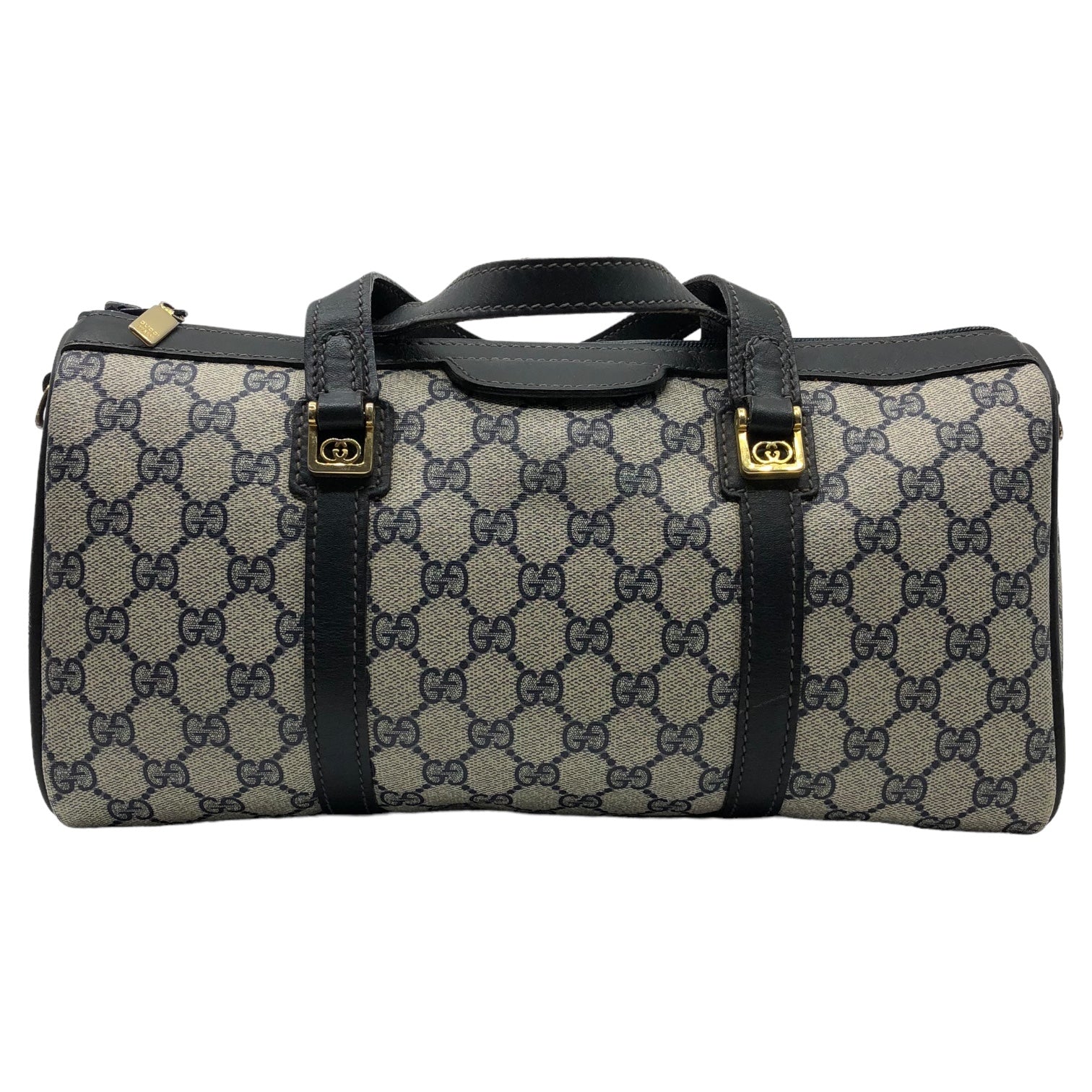 GUCCI(グッチ) GG pattern canvas leather mini Boston bag GG 柄 キャンバス レザー ミニ ボストン バッグ ネイビー 087 OLD GUCCI ハンド