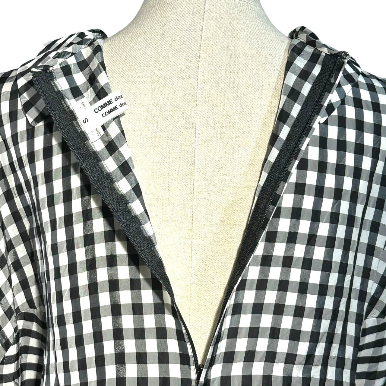 COMME des GARCONS COMME des GARCONS(コムデギャルソンコムデギャルソン) 13AW Dolman Sleeve Check Pullover Blouse ドルマンスリーブ チェック プルオーバー ブラウス RL-B006 S ブラック×ホワイト AD2013