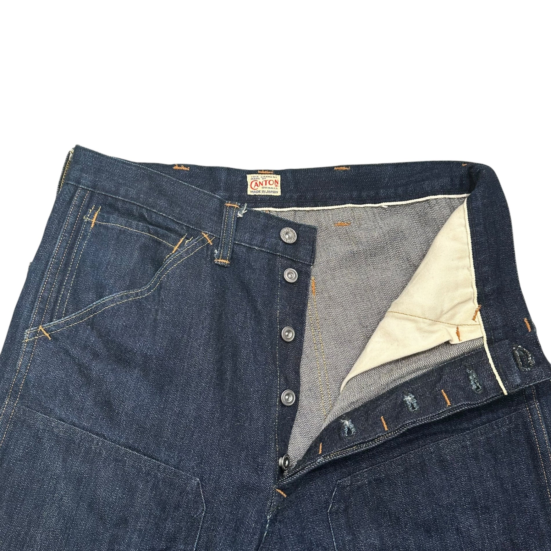 CANTON OVERALLS(キャントンオーバーオール) ONE WASHED. BASIC WORK TROUSER ワンウォッシュ ベーシック ワーク トラウザー デニム パンツ 1963-108 30 インディゴ 参考定価42,900円(税込) オリジナルデニム生地 ダブルニー仕様