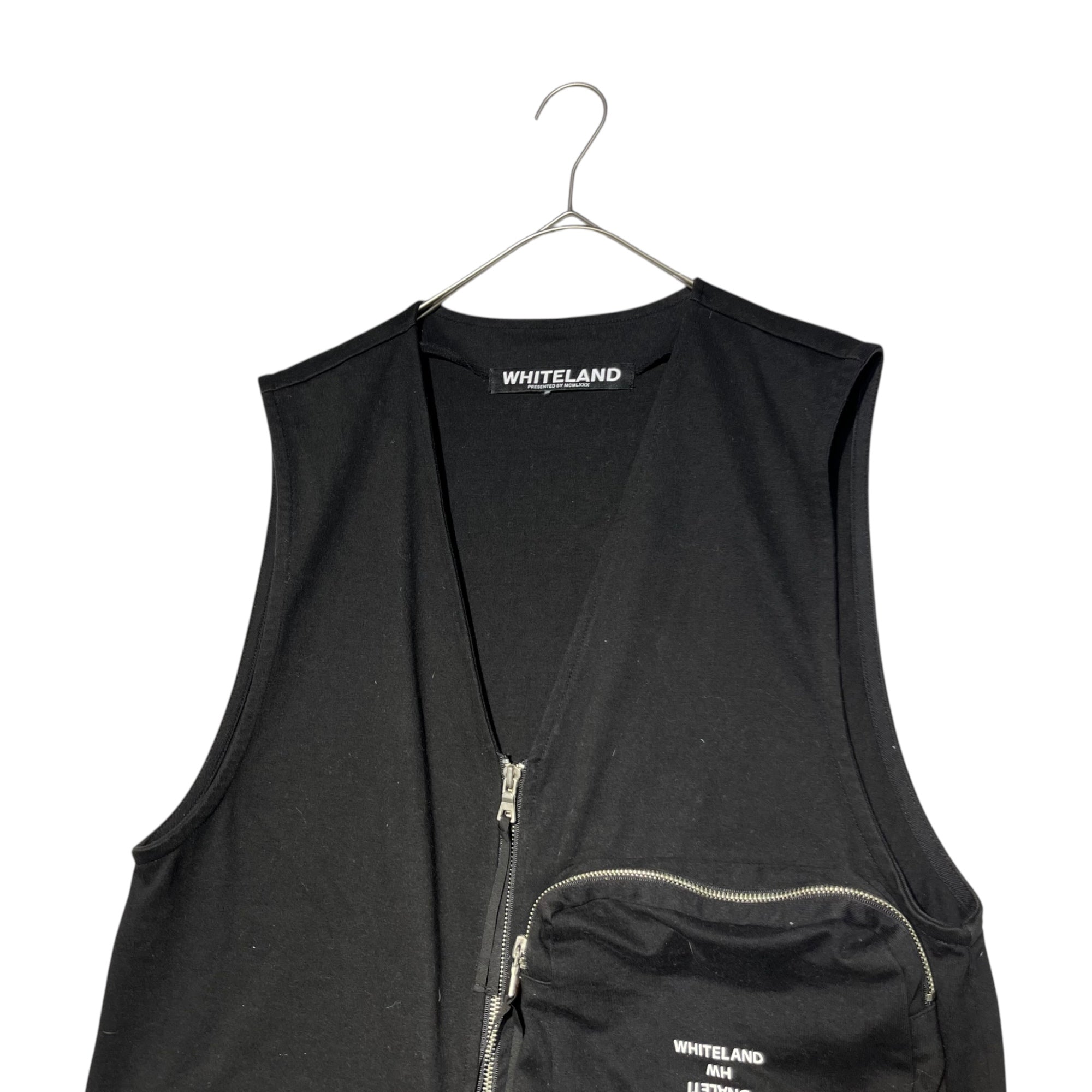 WHITELAND(ホワイトランド) 19SS 2 BIG pocket cotton best 2 ビッグ ポケット コットン ベスト 19S-BSN383-WL FREE ブラック LHP取り扱い