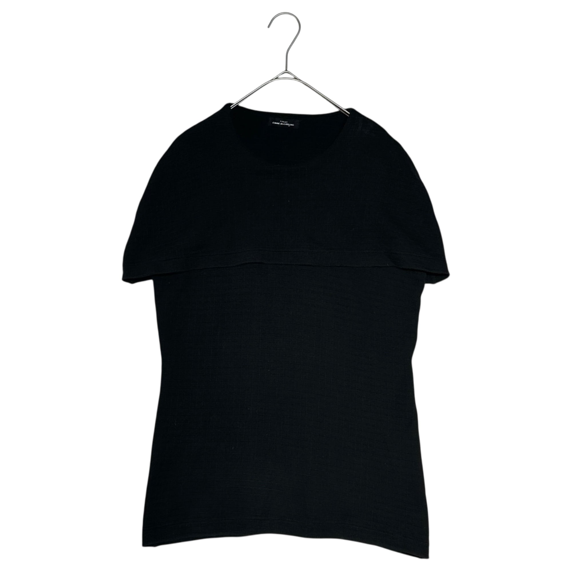 tricot COMME des GARCONS(トリココムデギャルソン) 80’s~90's Cape design check stitch sleeveless cut&sewn ケープ デザイン チェック ステッチ ノースリーブ カットソー 表記無(M程度) ブラック 80年代~90年代 ヴィンテージ Tシャツ