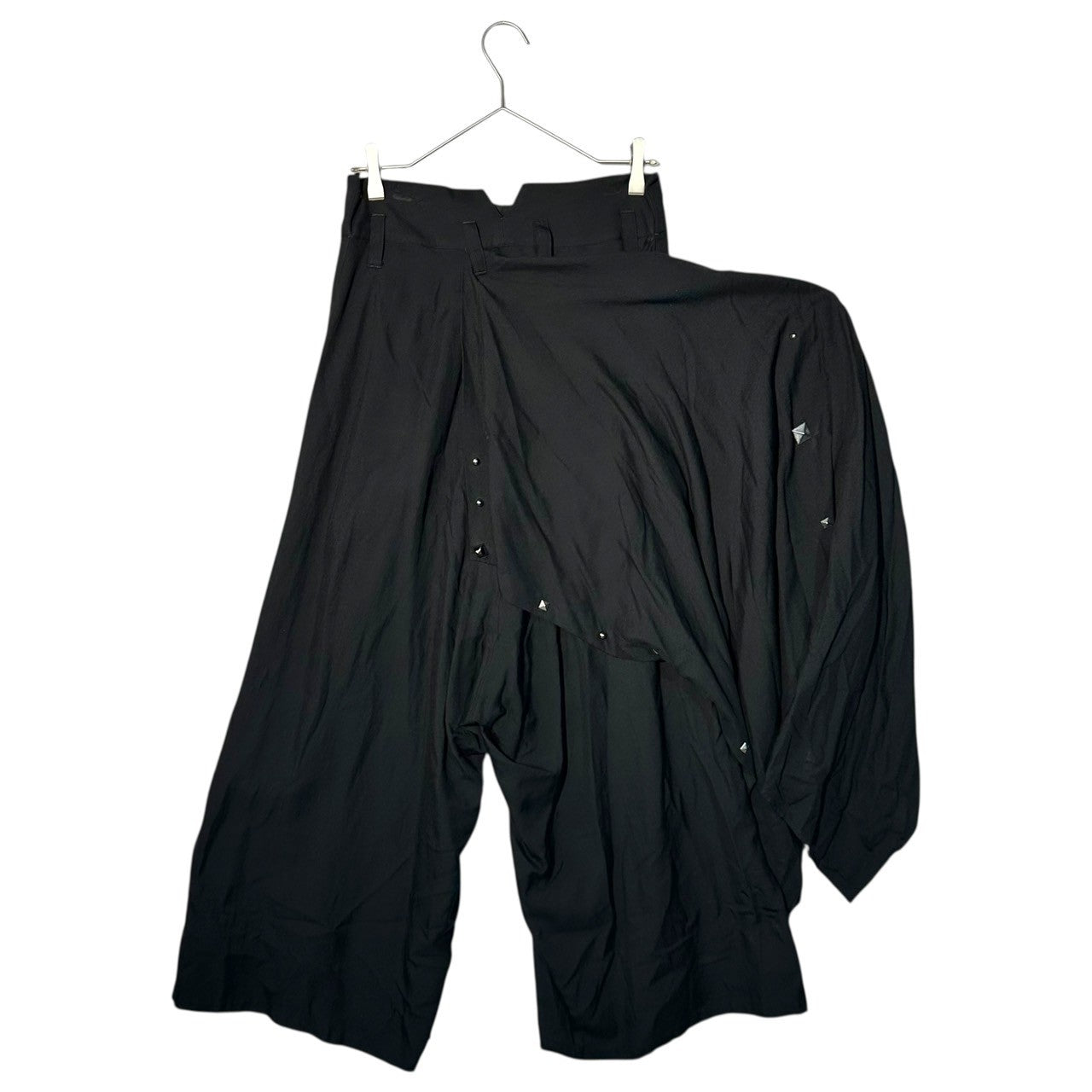 B Yohji Yamamoto(ビー ヨウジヤマモト) 17SS Studs Curly Skirt Wide Pants スタッズ 巻きスカート ワイド パンツ ND-P61-210 2(M程度) ブラック