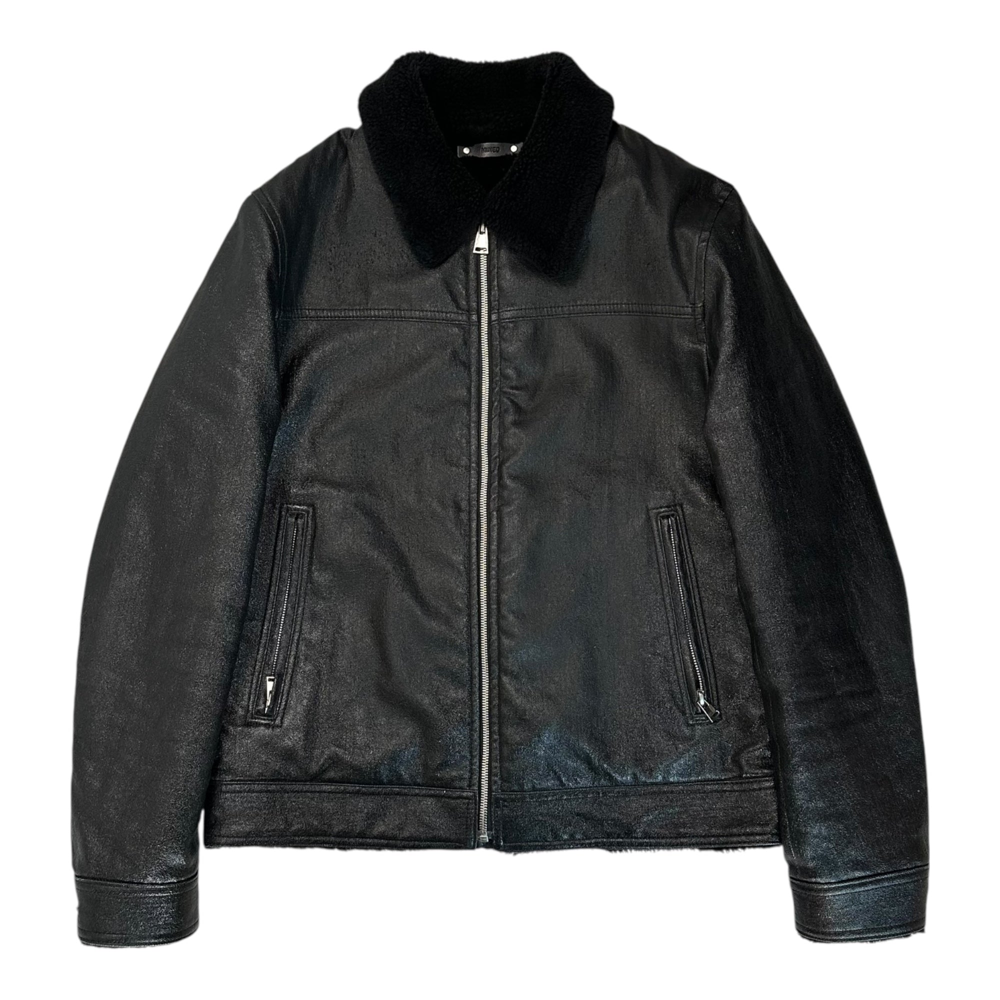 MINEDENIM(マインデニム) 18AW コーティング 裏ボア ジップアップ ジャケット 1810-8003-99-022 2 ブラック