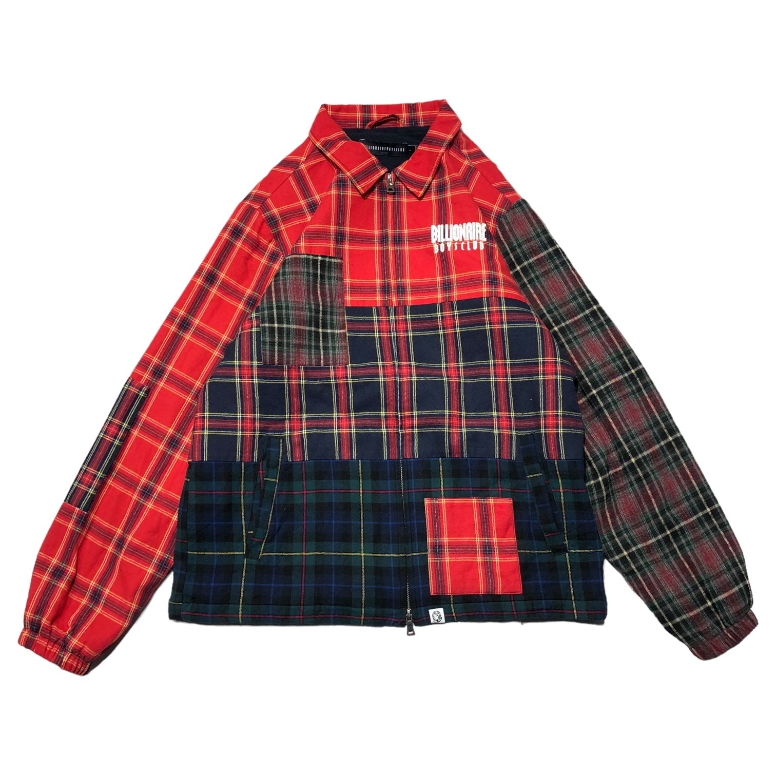 BILLIONAIRE BOYS CLUB(ビリオネアボーイズクラブ) check zipup jacket チェック ジップアップ ジャケット L レッド 国内タグ無し