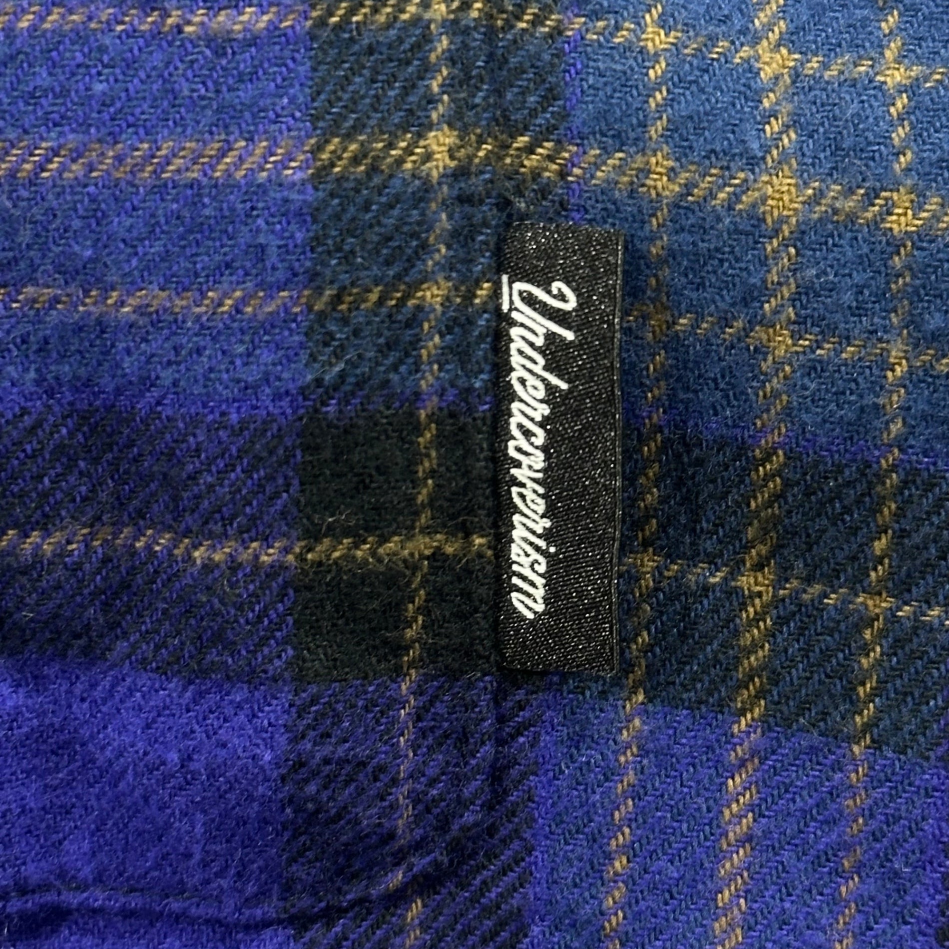 UNDERCOVERISM(アンダーカバイズム) 2022SS Cotton Check Puckering Long Shirt コットン CK 後パッカリング ロング シャツ UI2B4402 3 パープル