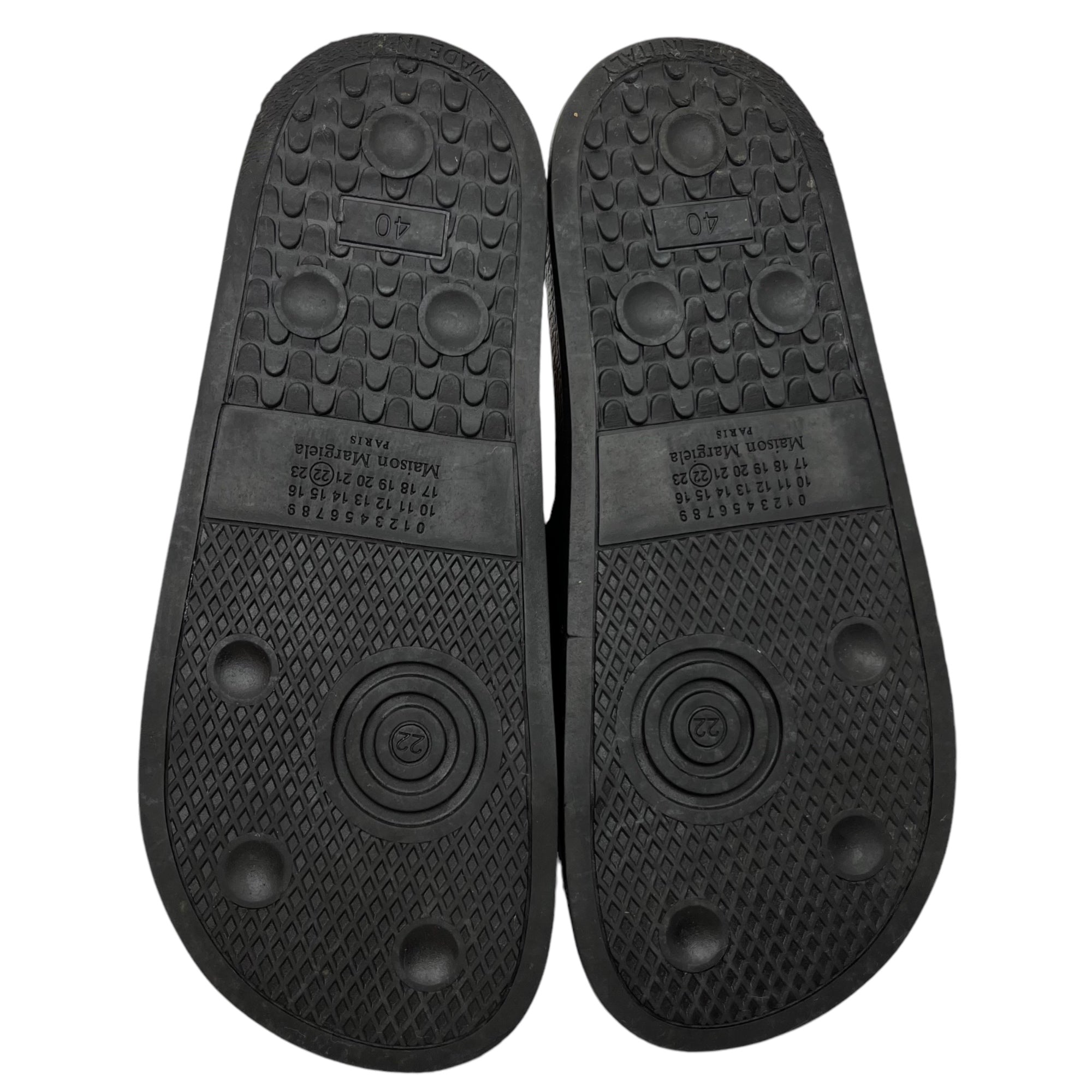 MAISON MARGIELA(メゾンマルジェラ) 20SS Calendar logo slide sandals カレンダーロゴ スライド サンダル S57WX0024 40(25.5~26cm程度) ブラック シャワー ラバー レザー