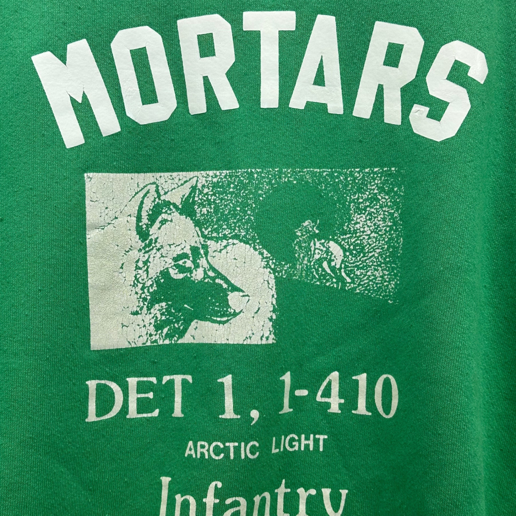 RUSSELL(ラッセル) 90's USA made "MORTARS" Vintage Sweatshirt Vガゼット ヴィンテージ スウェット L グリーン 90年代