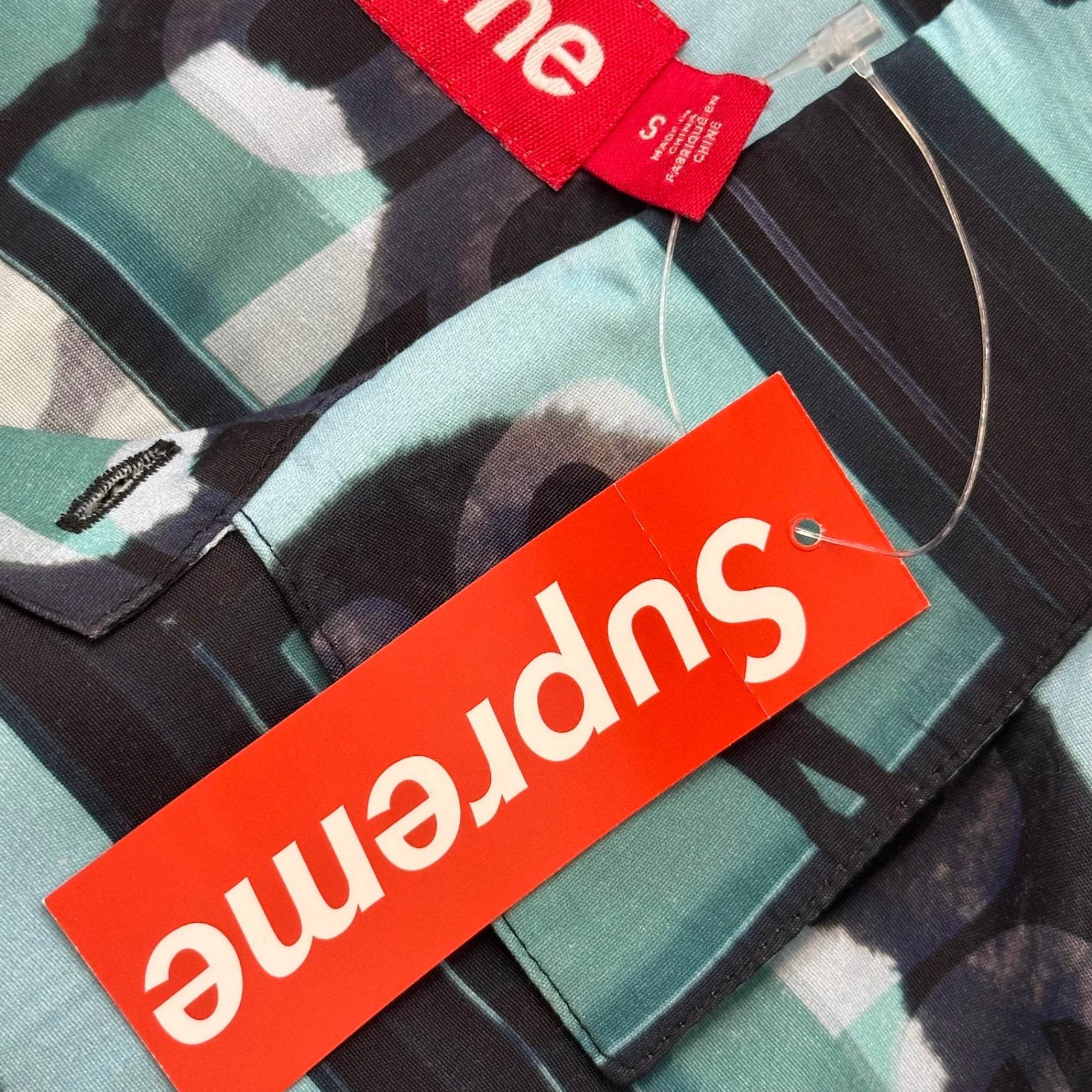 SUPREME(シュプリーム) 2025SS Damien Hirst S/S Shirt ダミアン ハースト 半袖 シャツ S スカイブルー×ブラック レーヨン オープンカラー