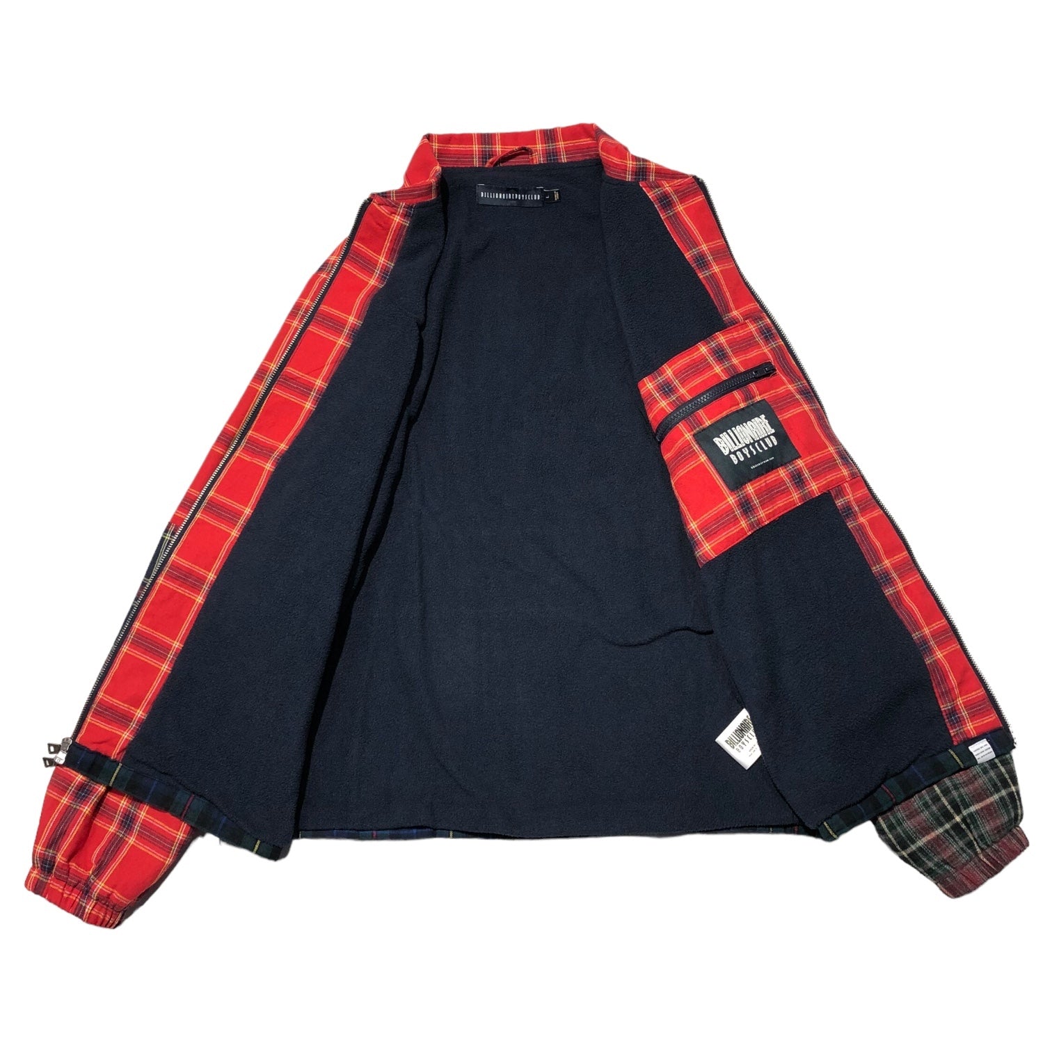 BILLIONAIRE BOYS CLUB(ビリオネアボーイズクラブ) check zipup jacket チェック ジップアップ ジャケット L レッド 国内タグ無し