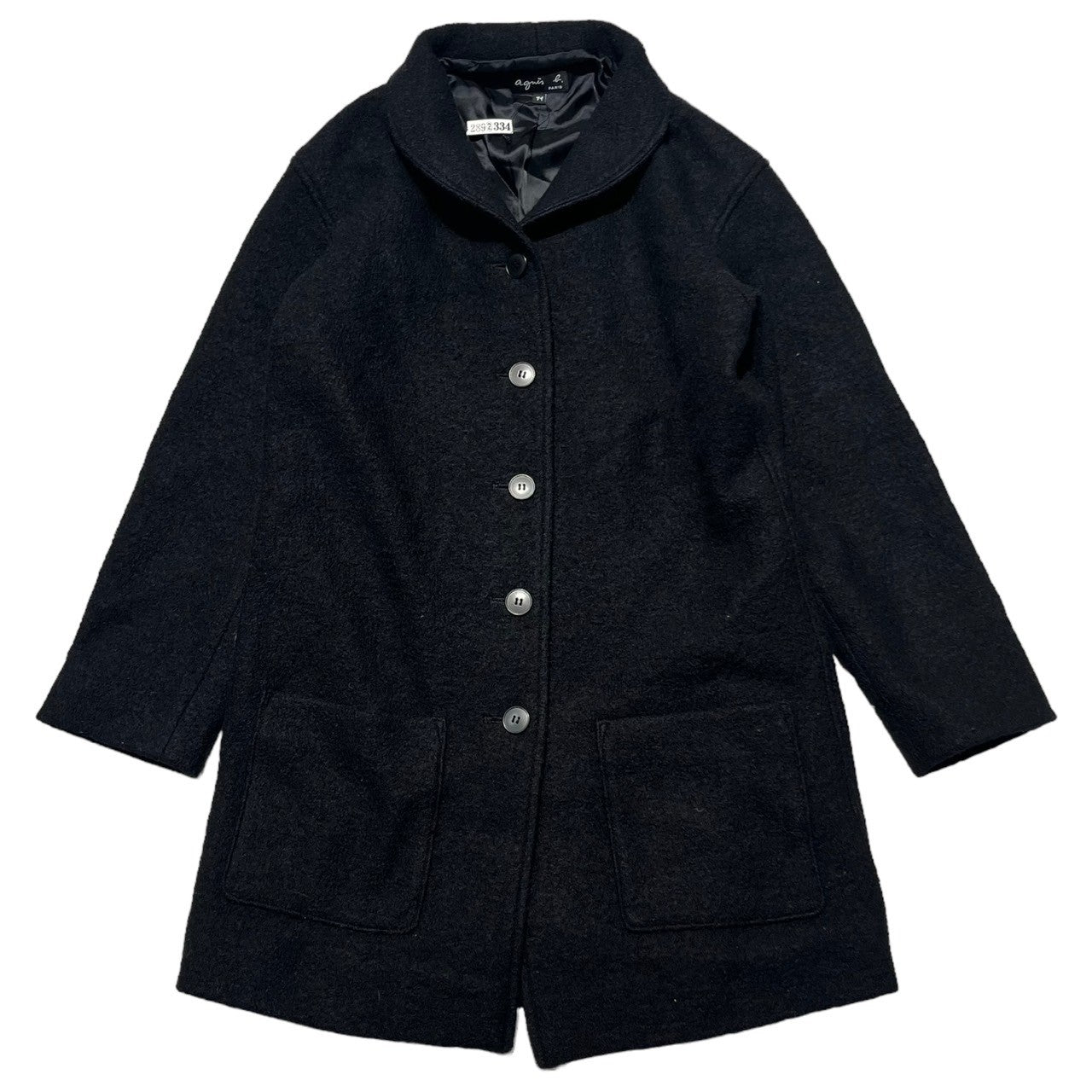 agnes b.(アニエスベー) Stand collar wool coat スタンドカラー 