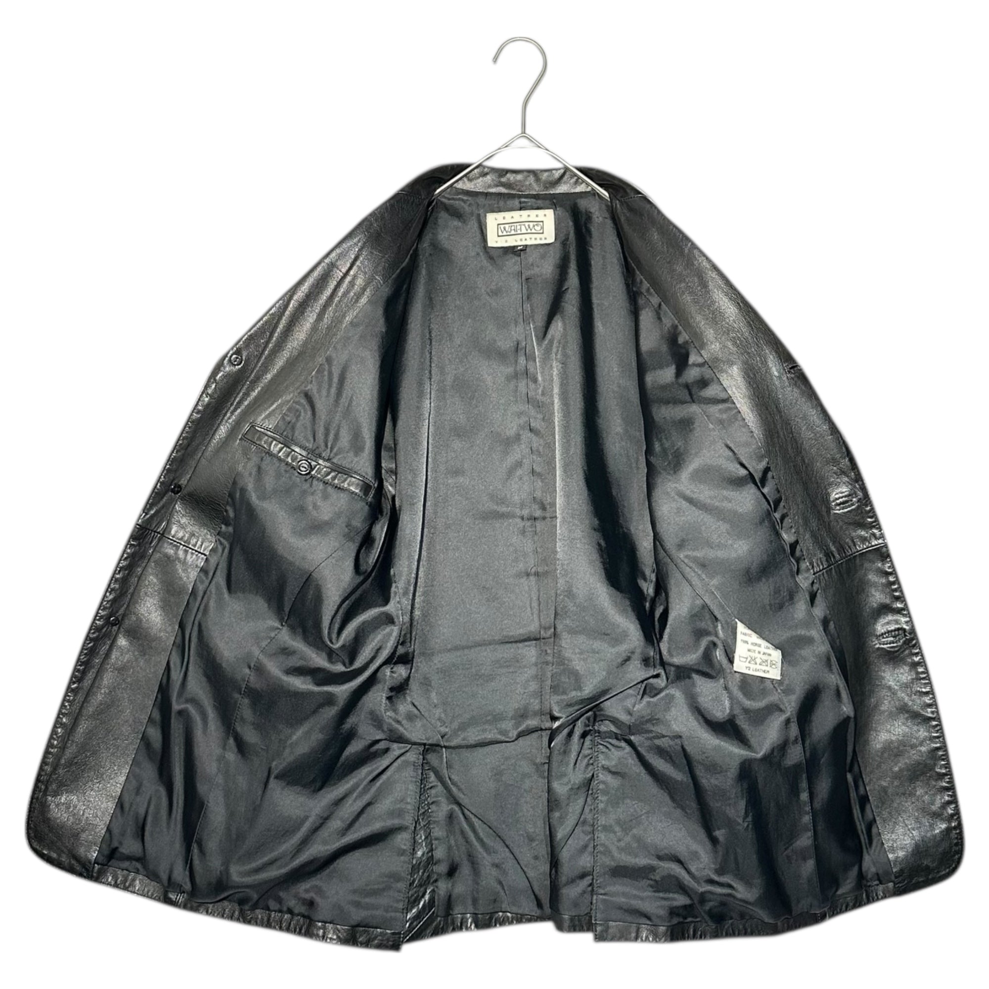 MEN'S TENORAS(ティノラス) HORSE LEATHER 3B TAILORED JACKET ホース レザー 3B テーラード ジャケット M ブラック 馬革 Y'2 LEATHER ワイツーレザー