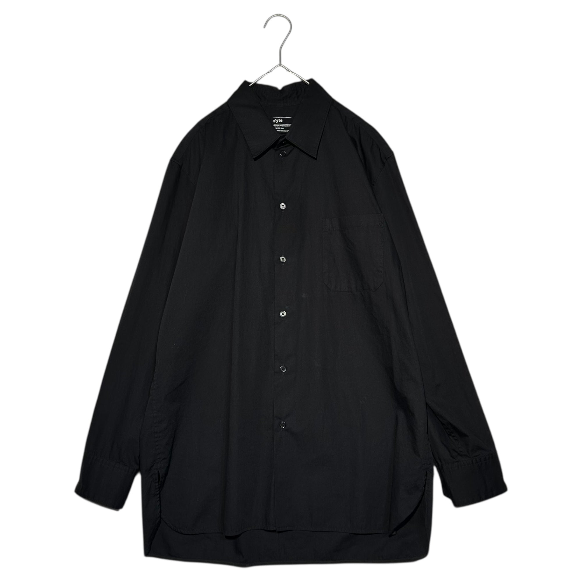 s'yte(サイト) Broad Regular Collar Shirt ブロード レギュラーカラー シャツ UK-B34-030 M ブラック