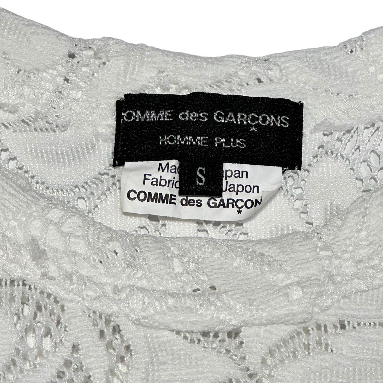 COMME des GARCONS HOMME PLUS(コムデギャルソンオムプリュス) 25SS Estelle Russell Lace Product Wash L/S T-Shirt エステル ラッセルレース 製品洗い ロング スリーブ Tシャツ PO-T034 S ホワイト 長袖