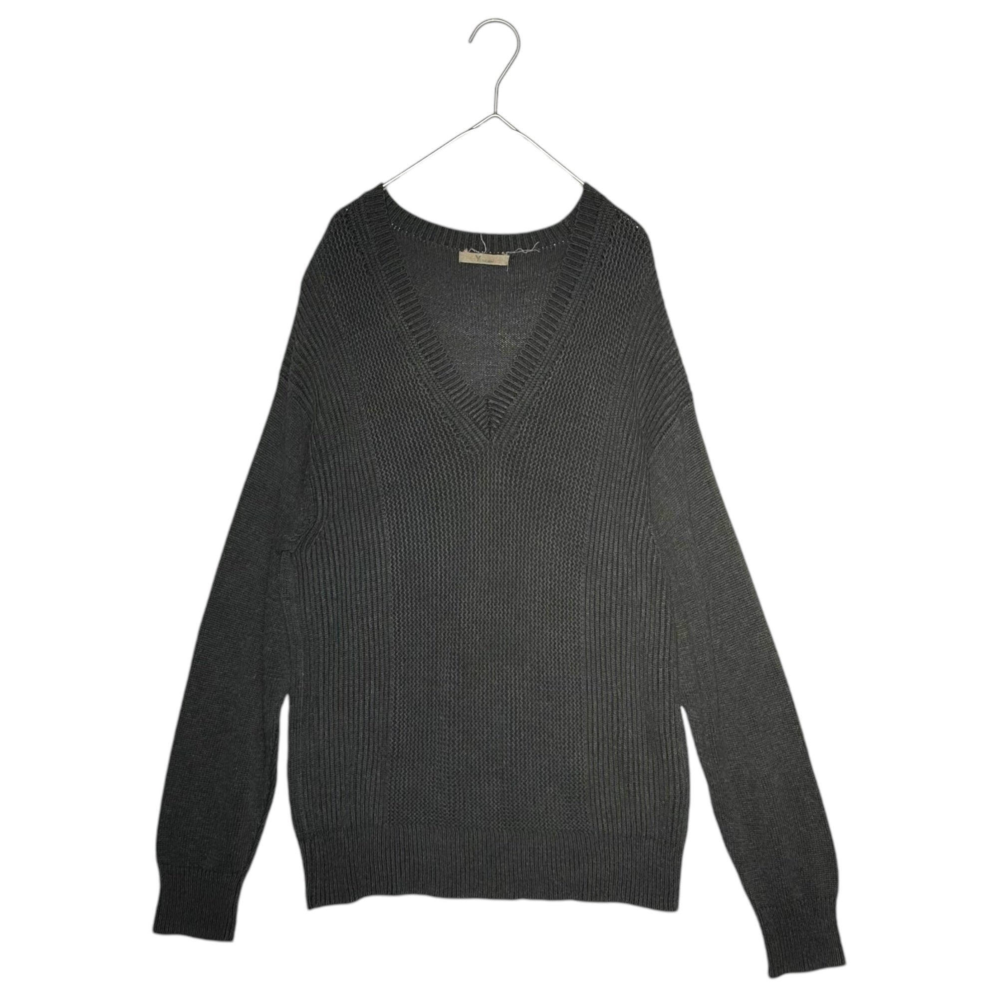 Y's for men(ワイズフォーメン) 90's Vintage V-Neck Long Sleeve Cotton Knit 90年代 ヴィンテージ Vネック 長袖 コットン ニット FREE ブラック