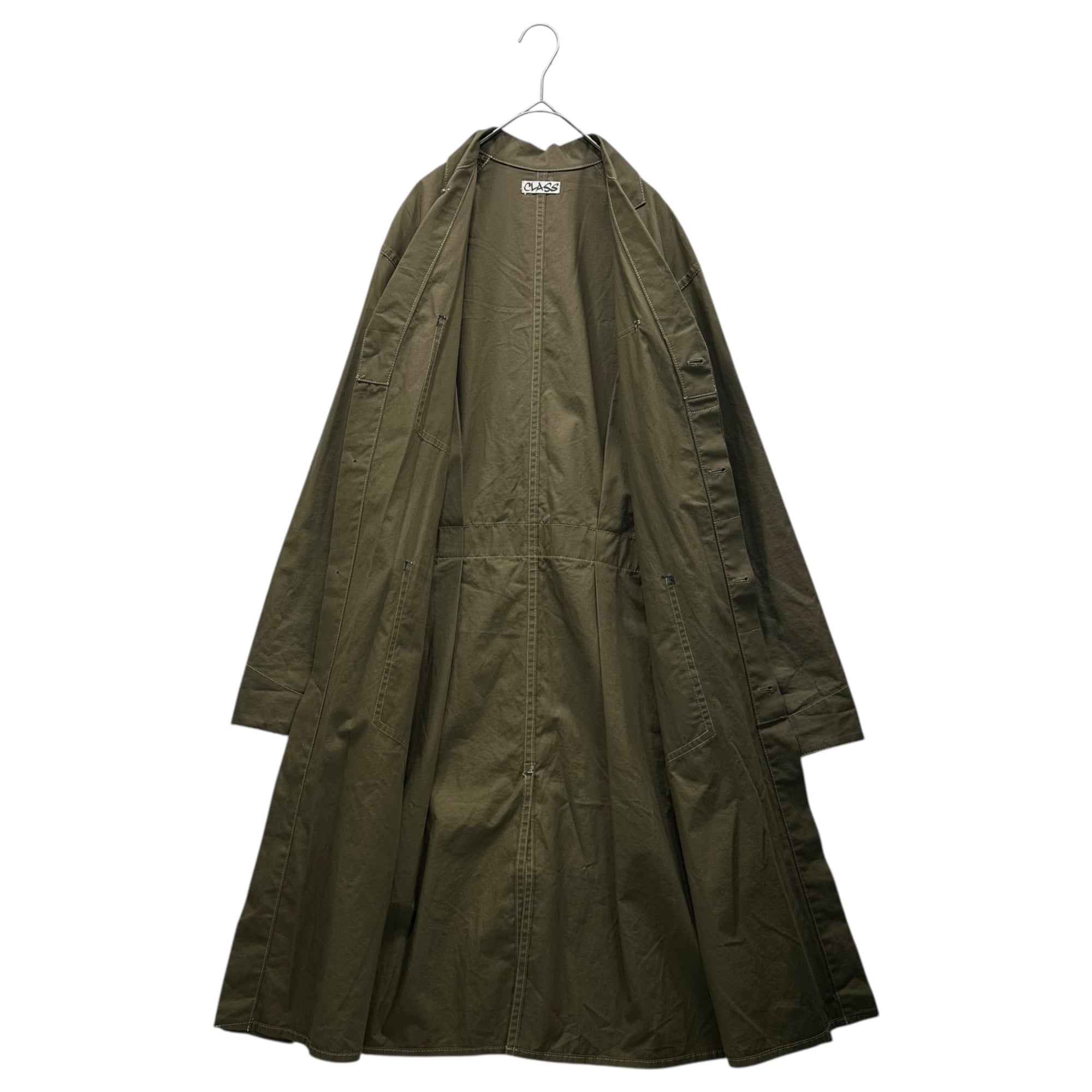 CLASS(クラス) 2-Tone Belted Military Coat 2トーン ベルテッド ミリタリー コート 46 オリーブ×ブラック トレンチ