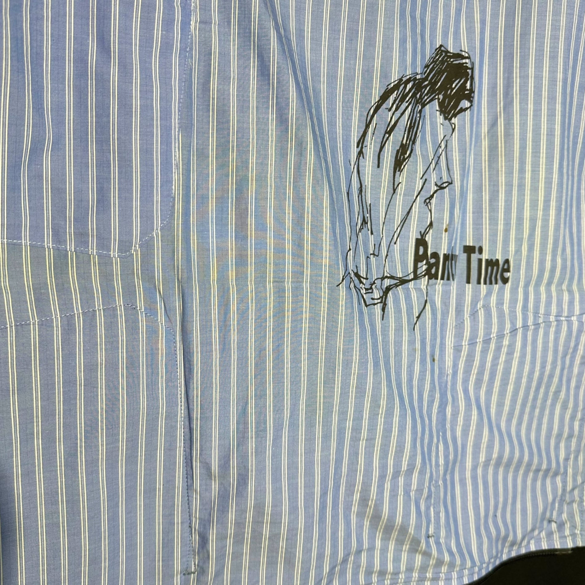 YOHJI YAMAMOTO POUR HOMME(ヨウジヤマモトプールオム) 17AW Wrinkle Garbardine Hanging Back Part Pants ウール シワ ギャバジン 後ろ垂れP パンツ スラックス HK-P38-100 2(M) ブラック×ライトブルー