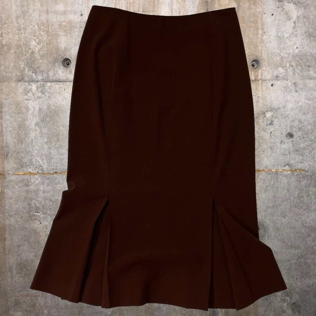 HERMES(エルメス) by Jean Paul Gaultier Stretch Wool Skirt/ゴルチエ期ストレッチウールスカート/デザインスカート SIZE 36(S) ブラウン 稀少アイテム 美品