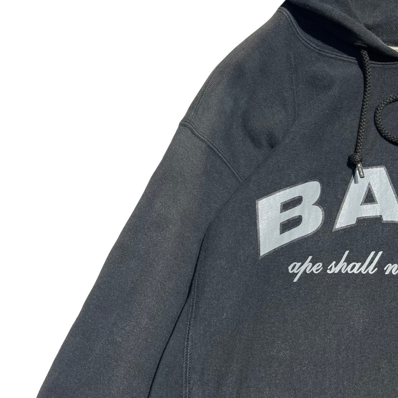 A BATHING APE(アベイシングエイプ) 00's ”MADE BY GENERAL ”ロゴ プリント パーカー S ブラック 初期タグ ape shall never kill ape