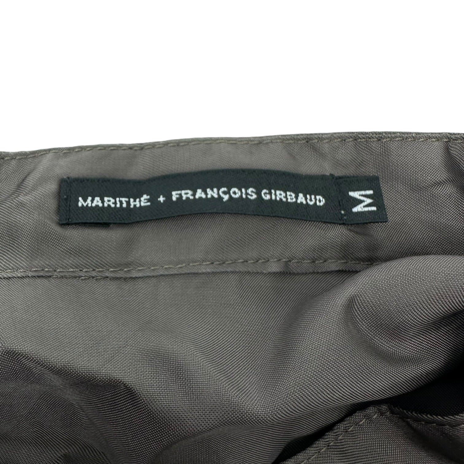 MARITHE FRANCOIS GIRBAUD(マリテフランソワジルボー) 00's Gathered Knit Sleeve Cupra Blouse ギャザー ニットスリーブ キュプラ シャツ ブラウス F7-5909 M ブラウン Y2K