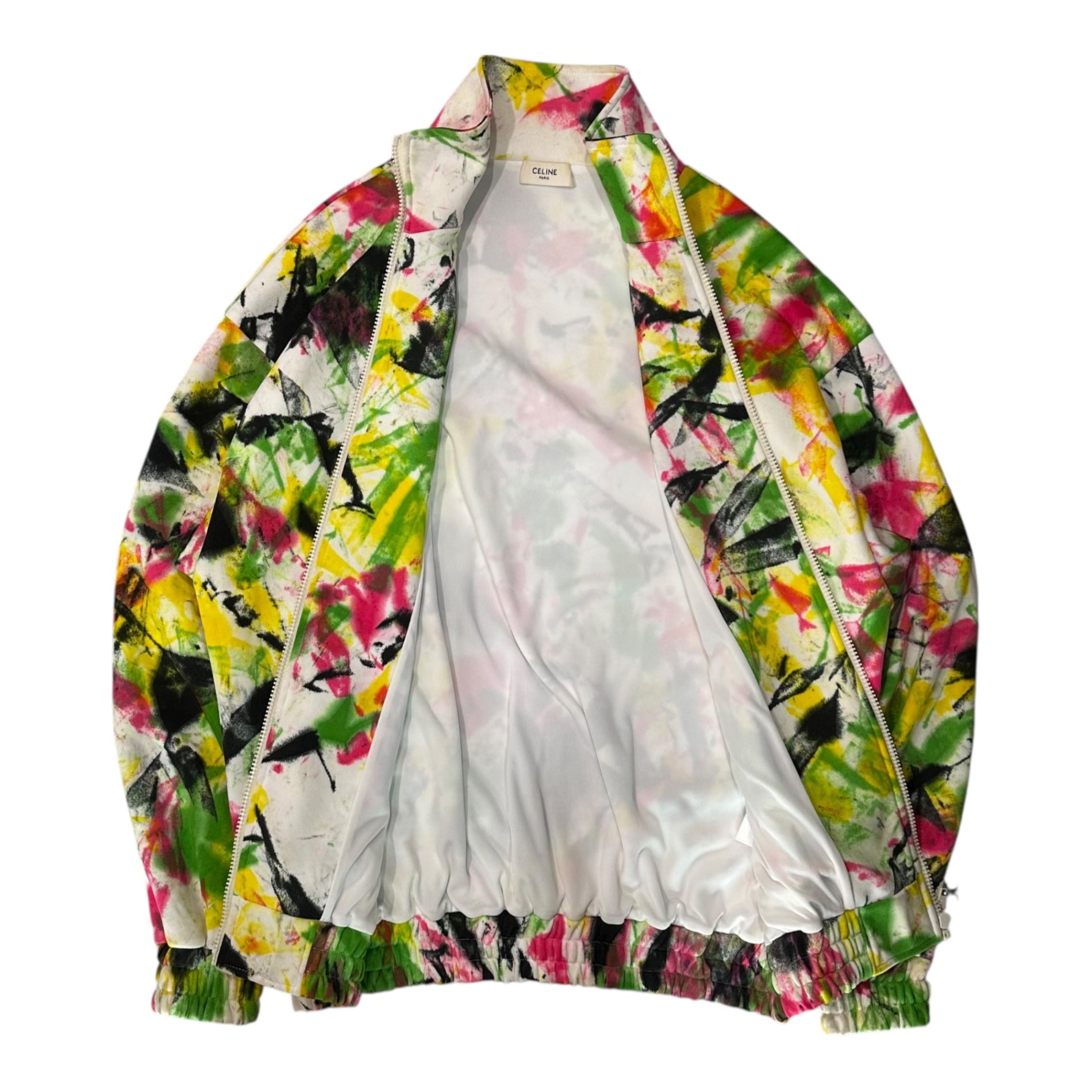 CELINE(セリーヌ) 22SS Tie-Dye Paint Print Poly Track Jacket タイダイ ペンキプリント ポリ トラック ジャケット 2Y671383Q S マルチカラー エディスリマン Hedi Slimane COSMIC CRUISER