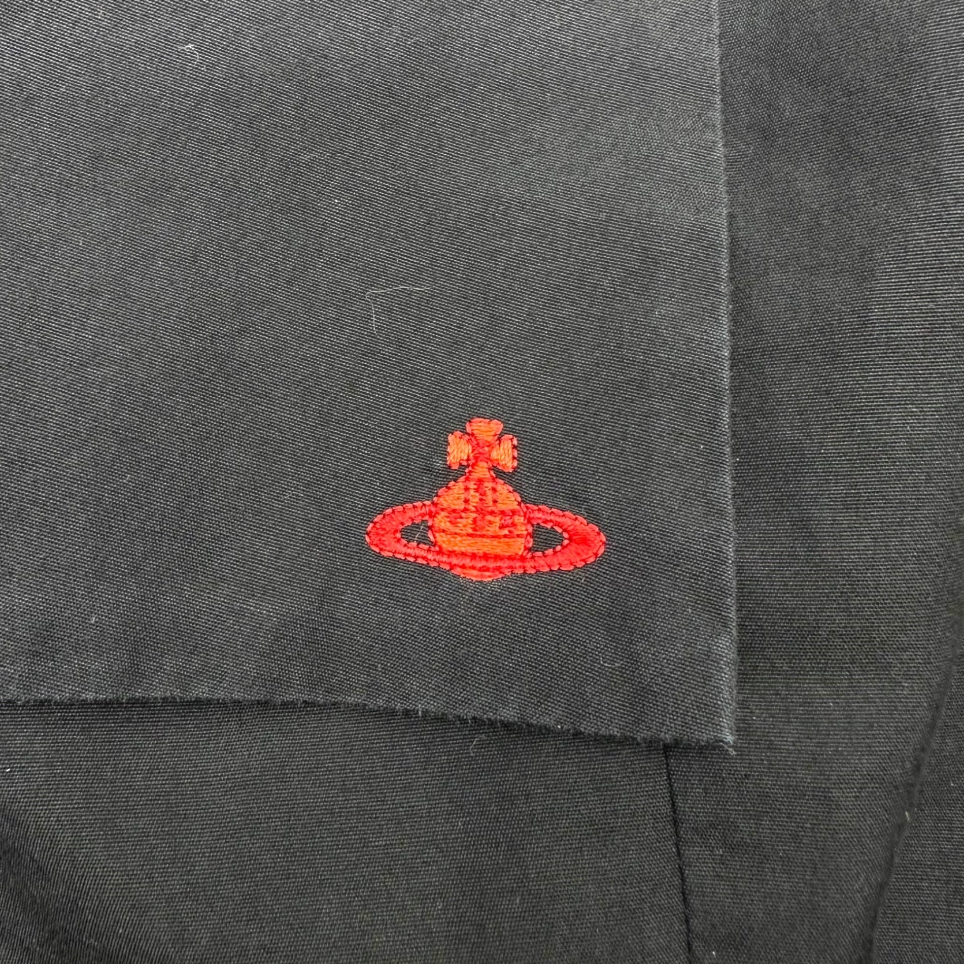 Vivienne Westwood RED LABEL(ヴィヴィアンウエストウッドレッドレーベル) 00's Orb Logo Embroidery S/S Blouse オーブ ロゴ 刺繍 半袖 ボウタイ シャツ ブラウス 357-01-86004 3 ブラック