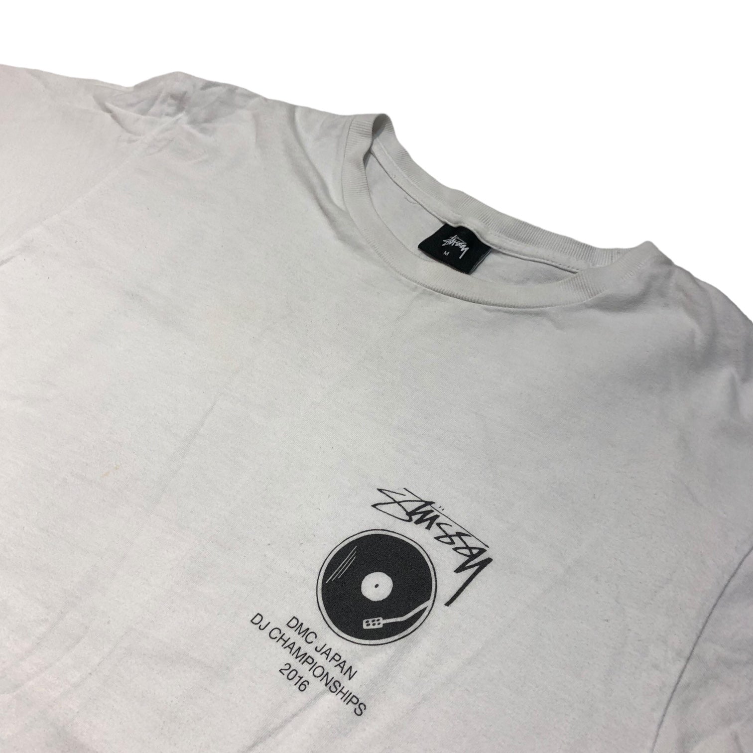 STUSSY(ステューシー) DMC JAPAN TEE Tシャツ M ホワイト×ブラック DJ CHAMPIONSHIPS 2016 使用感有